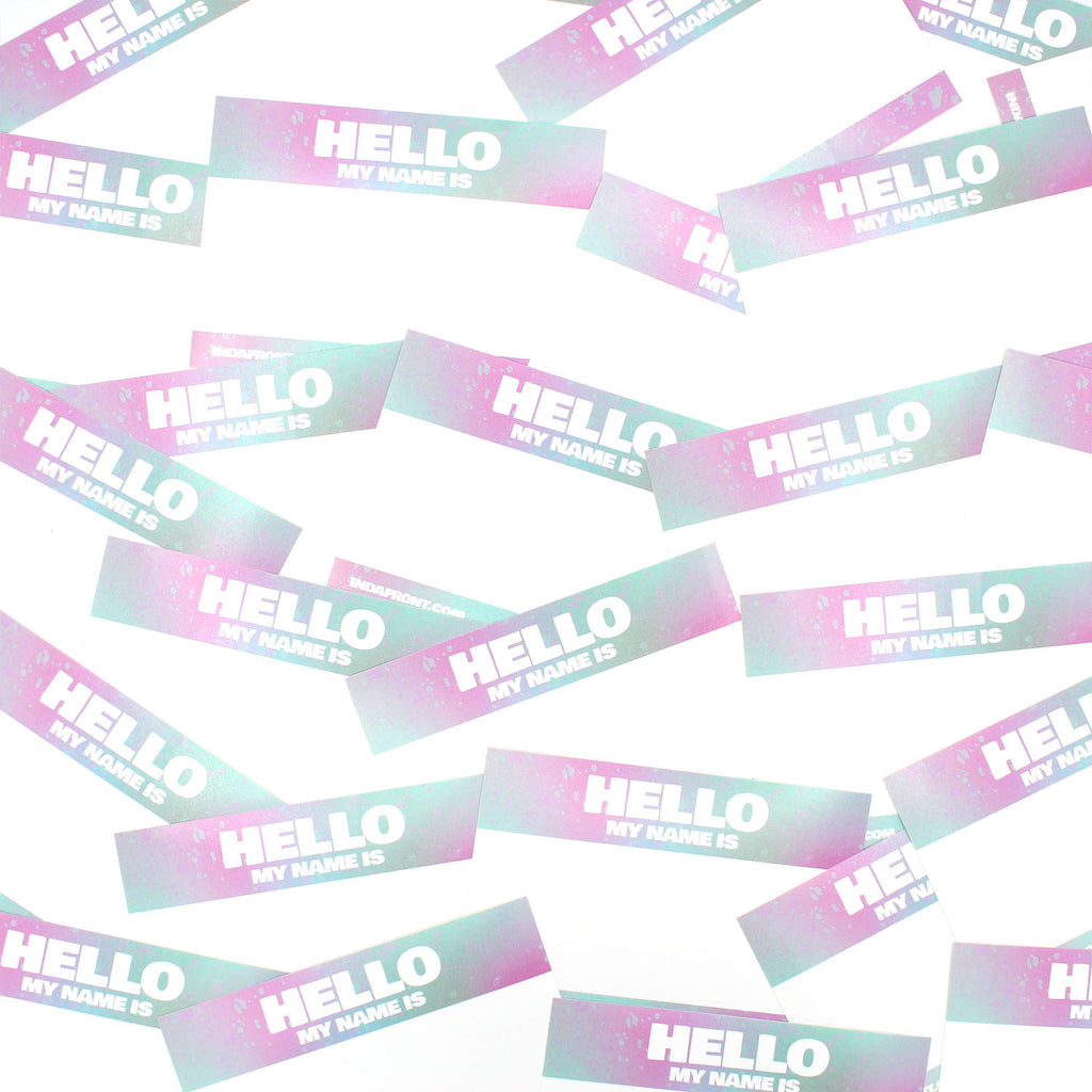 Hello My Name is Stickers Gradient Pink (Vinyl) (50 pcs.) image 2