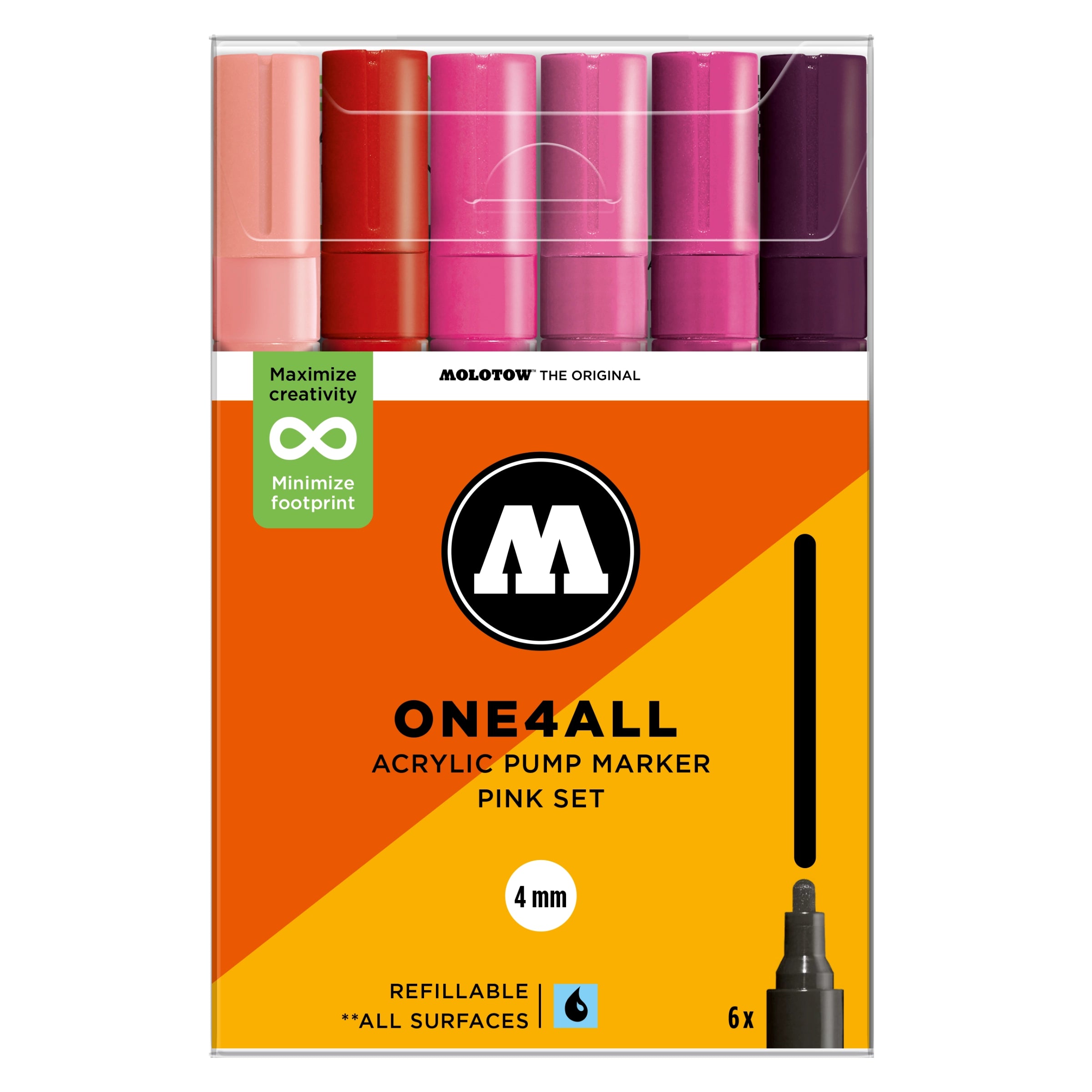 Molotow ONE4ALL 227HS Pink Set (4mm) (6x) image 0