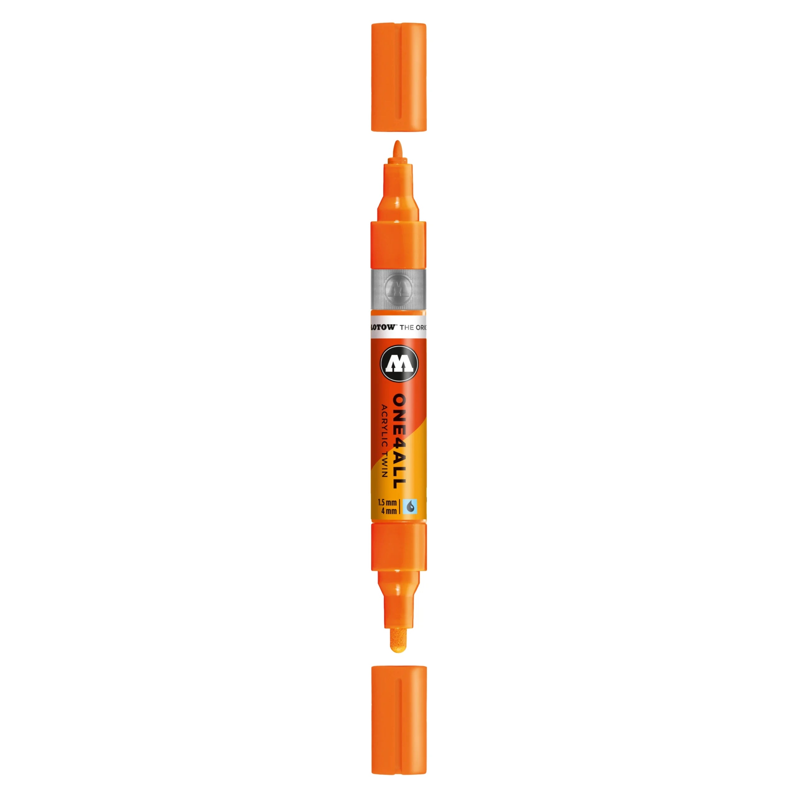 Molotow ONE4ALL Acrylic TWIN Marker (1.5-4mm) - Neon Orange Fluo image