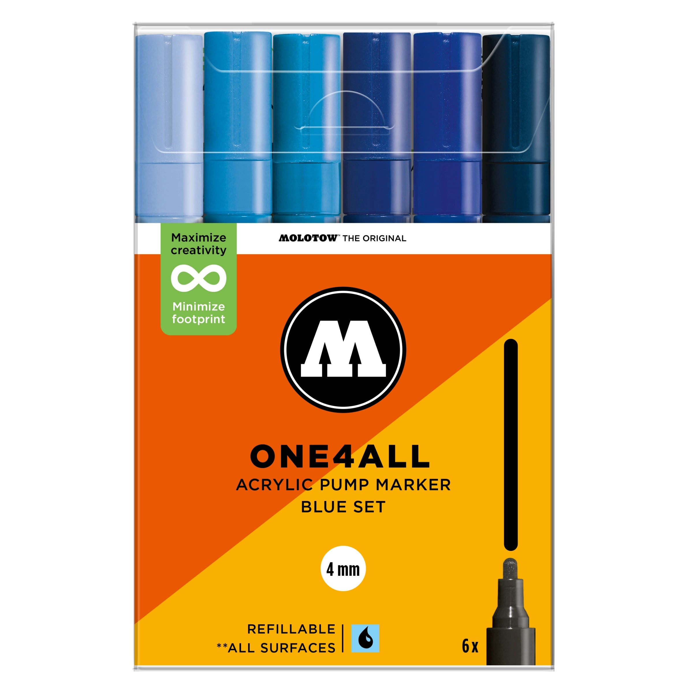 Molotow ONE4ALL 227HS Blue Set (4mm) (6x) image 0