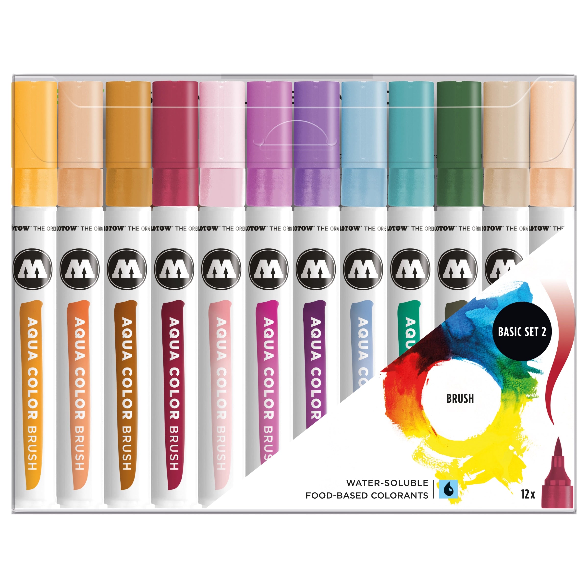 Molotow AQUA COLOR BRUSH Marker Basic Set 2 (12 pcs.) image 0
