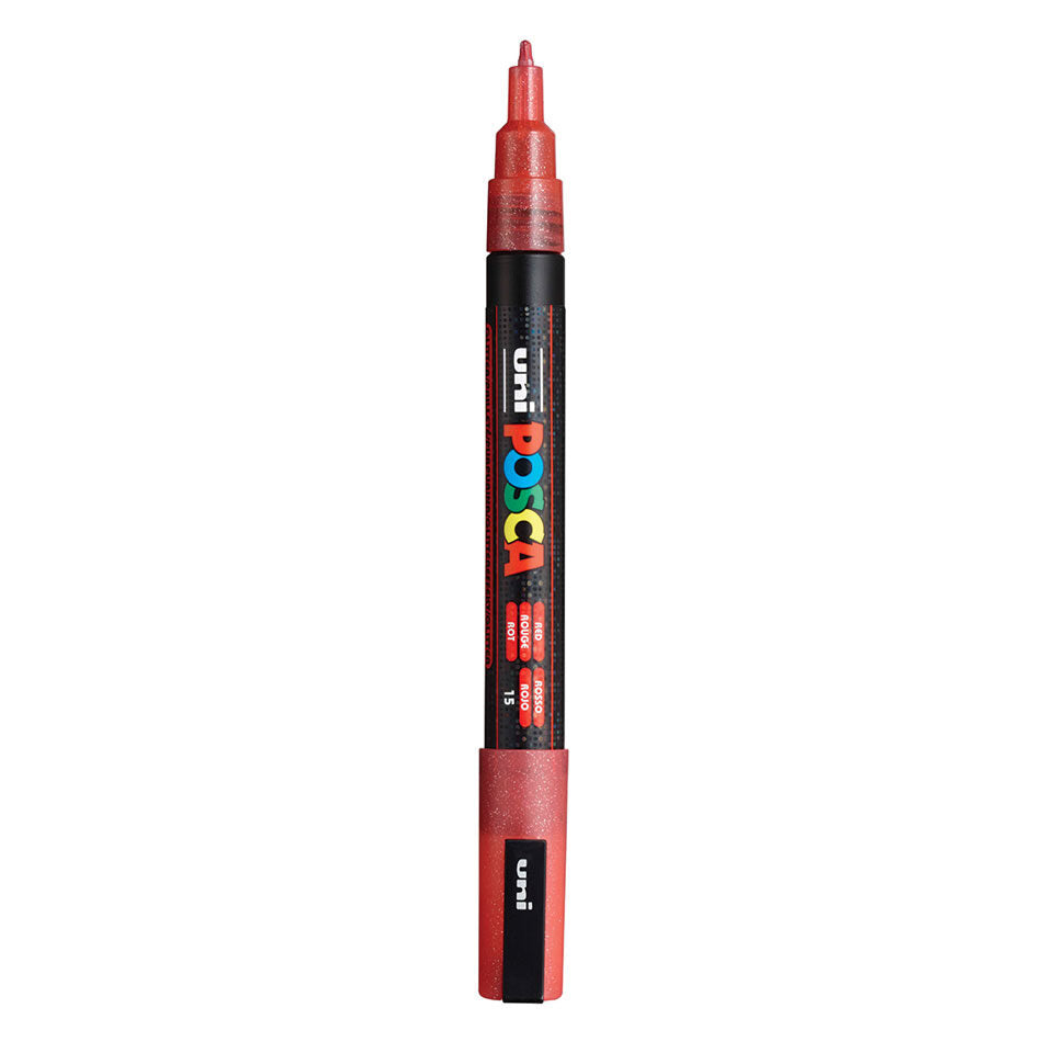 Posca PC-3M Acrylic Marker (Fine) - Glitter Red image