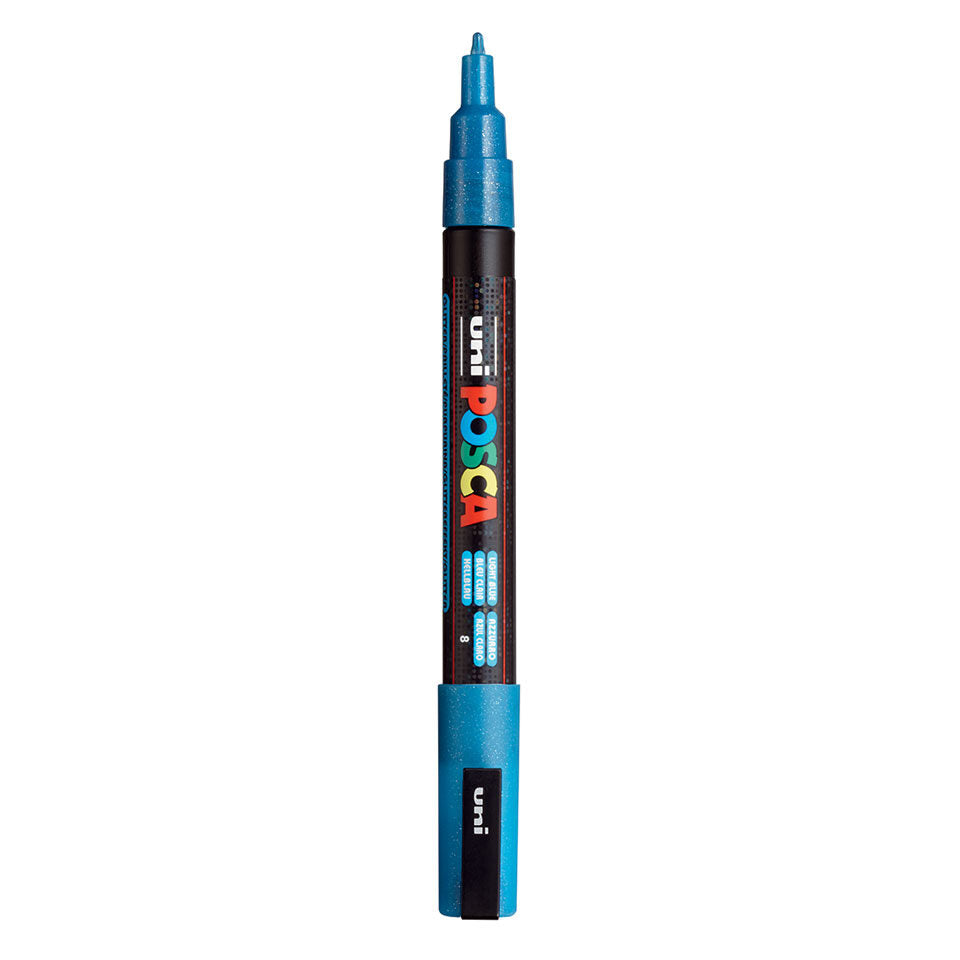 Posca PC-3M Acrylic Marker (Fine) - Glitter Light Blue image