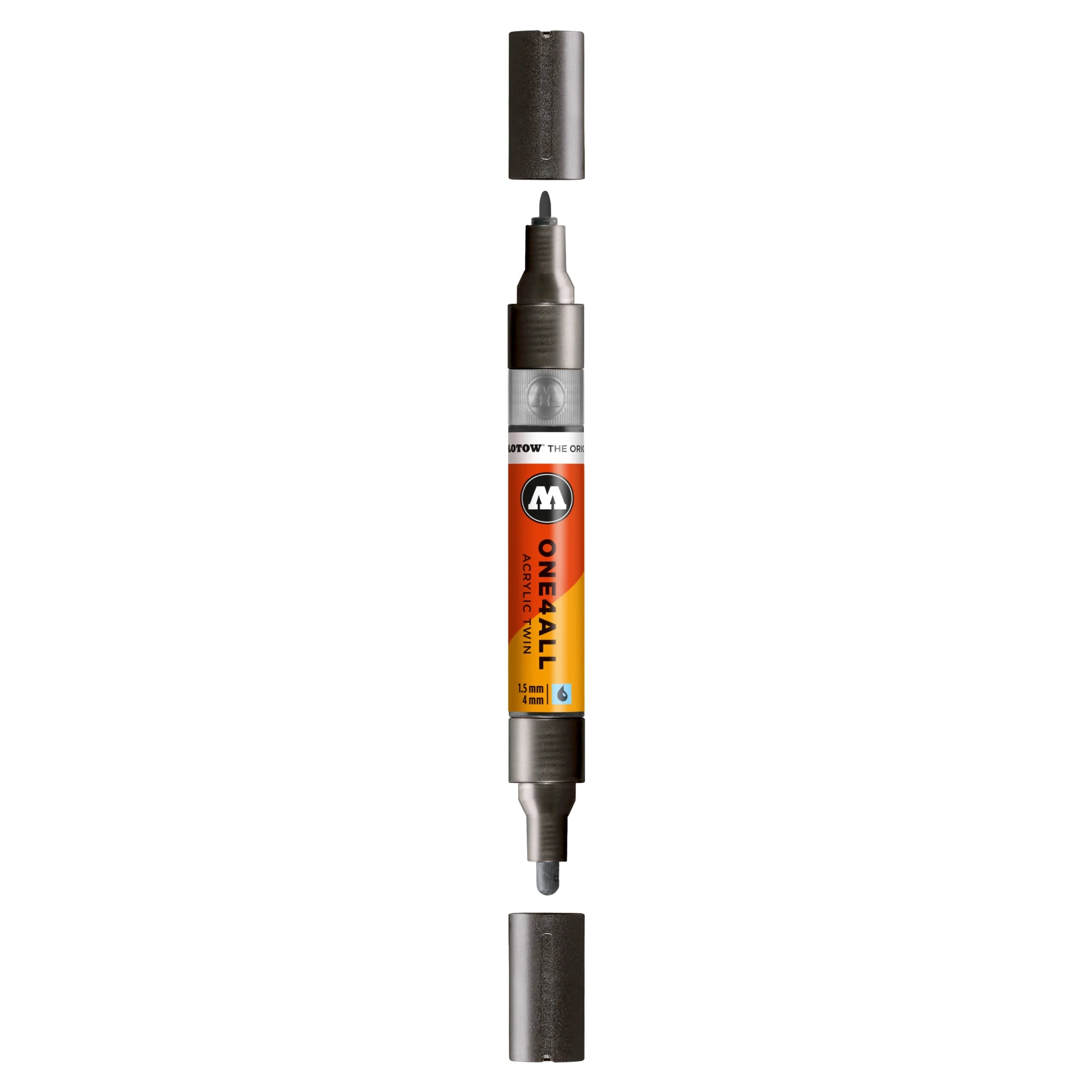 Molotow ONE4ALL Acrylic TWIN Marker (1.5-4mm) - Metallic Black image