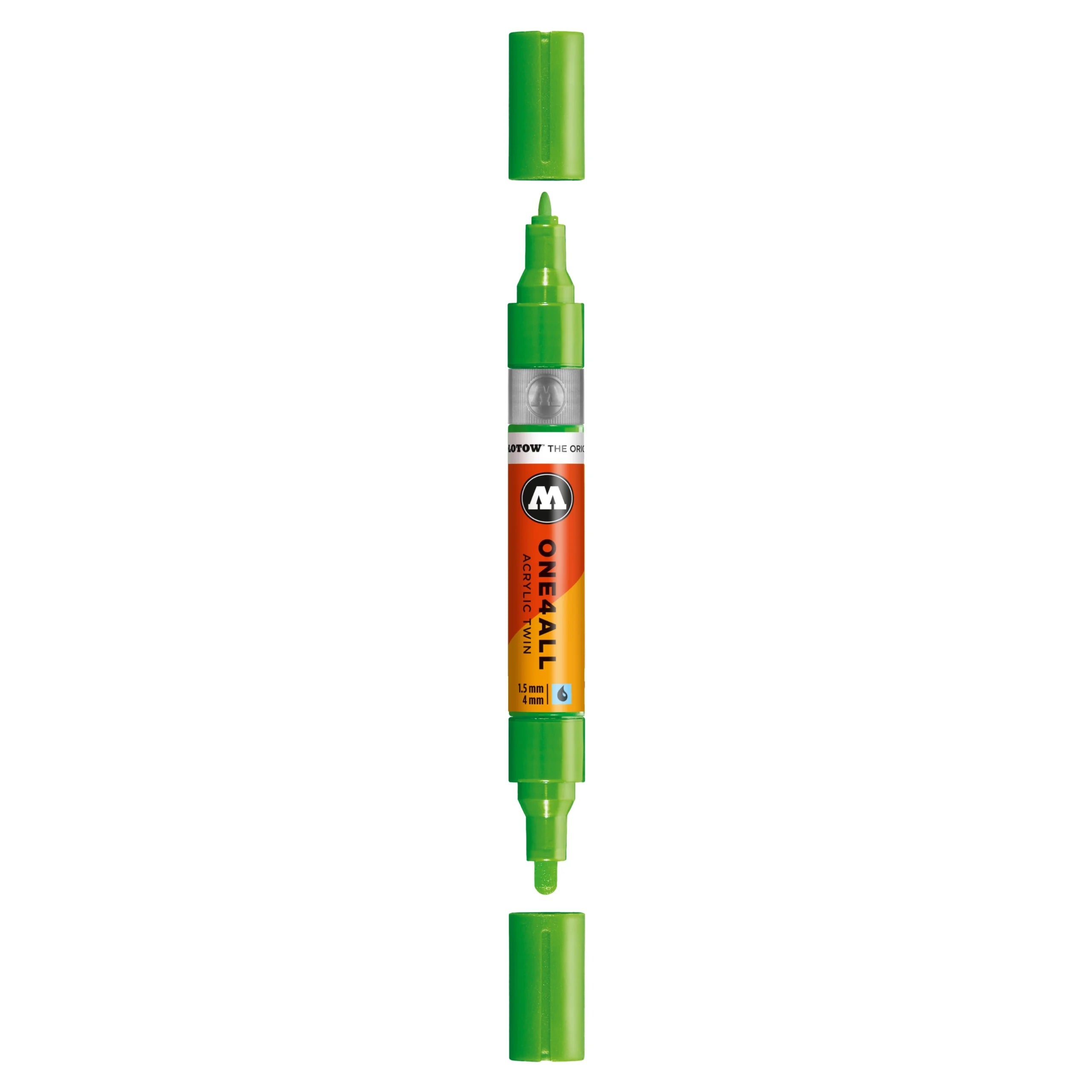 Molotow ONE4ALL Acrylic TWIN Marker (1.5-4mm) - Neon Green Fluo image