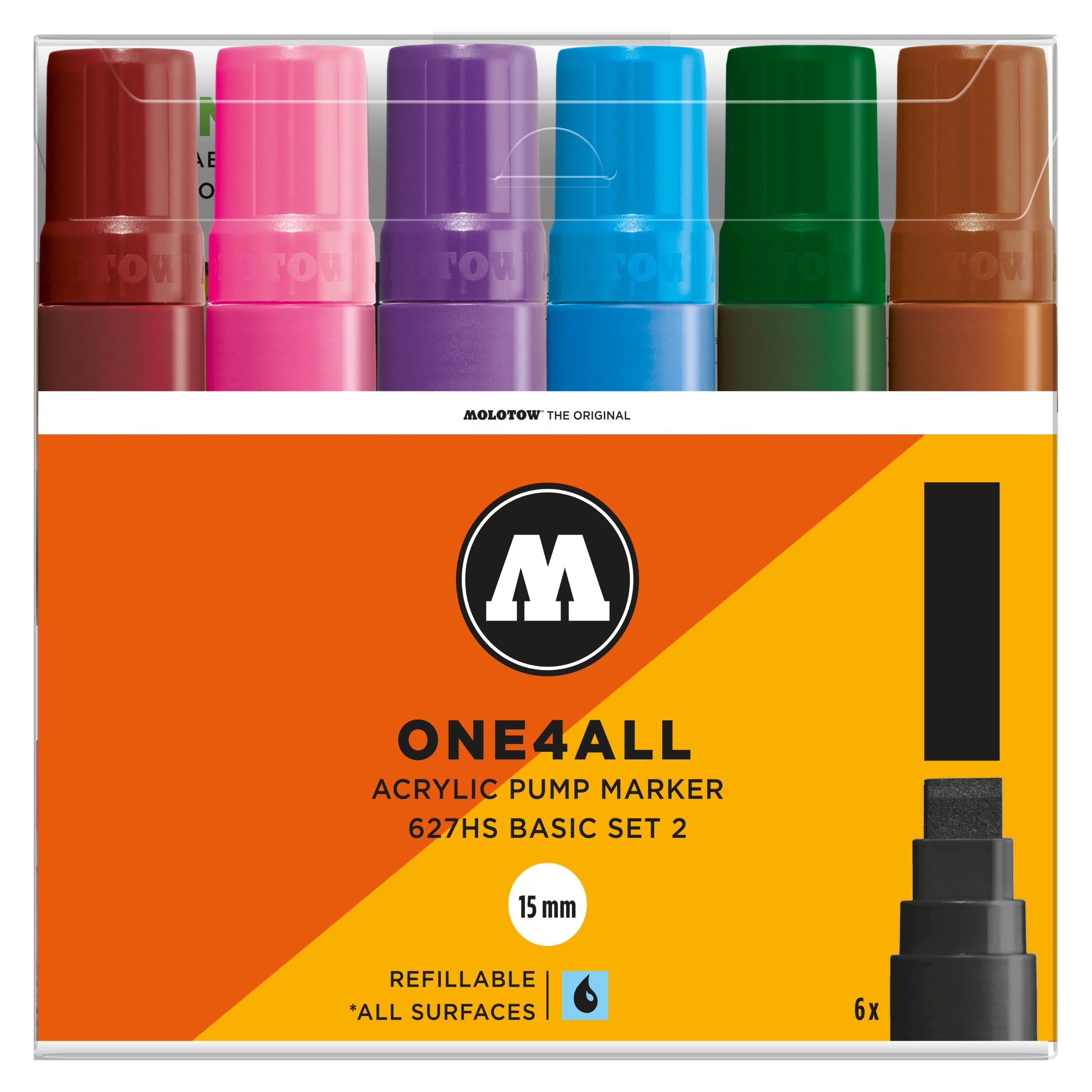 Molotow ONE4ALL 627HS Basic Set 2 (15mm) (6x) image 0