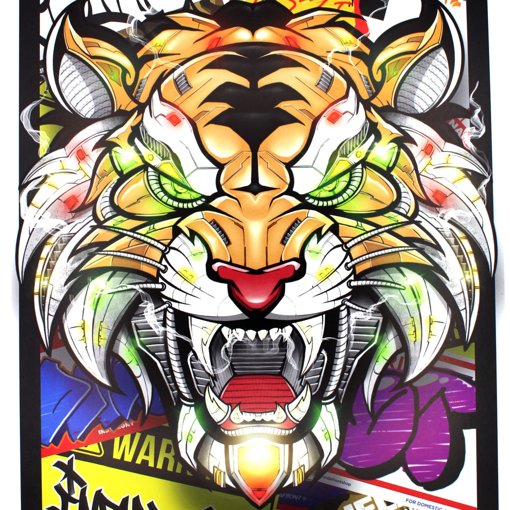 Cyber Tiger Print by Ding (A4) image 2
