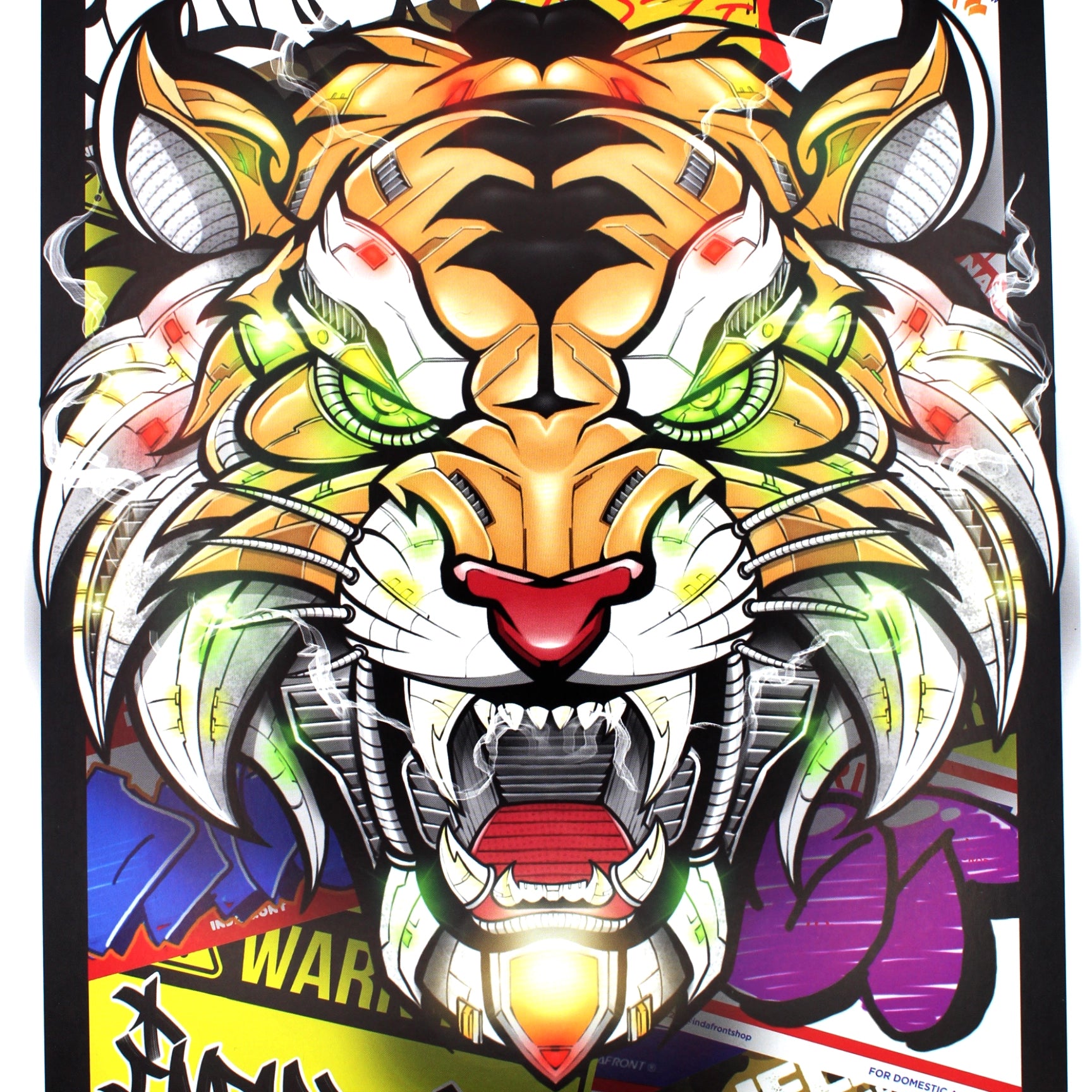 Cyber Tiger Print by Ding (A4) image 2