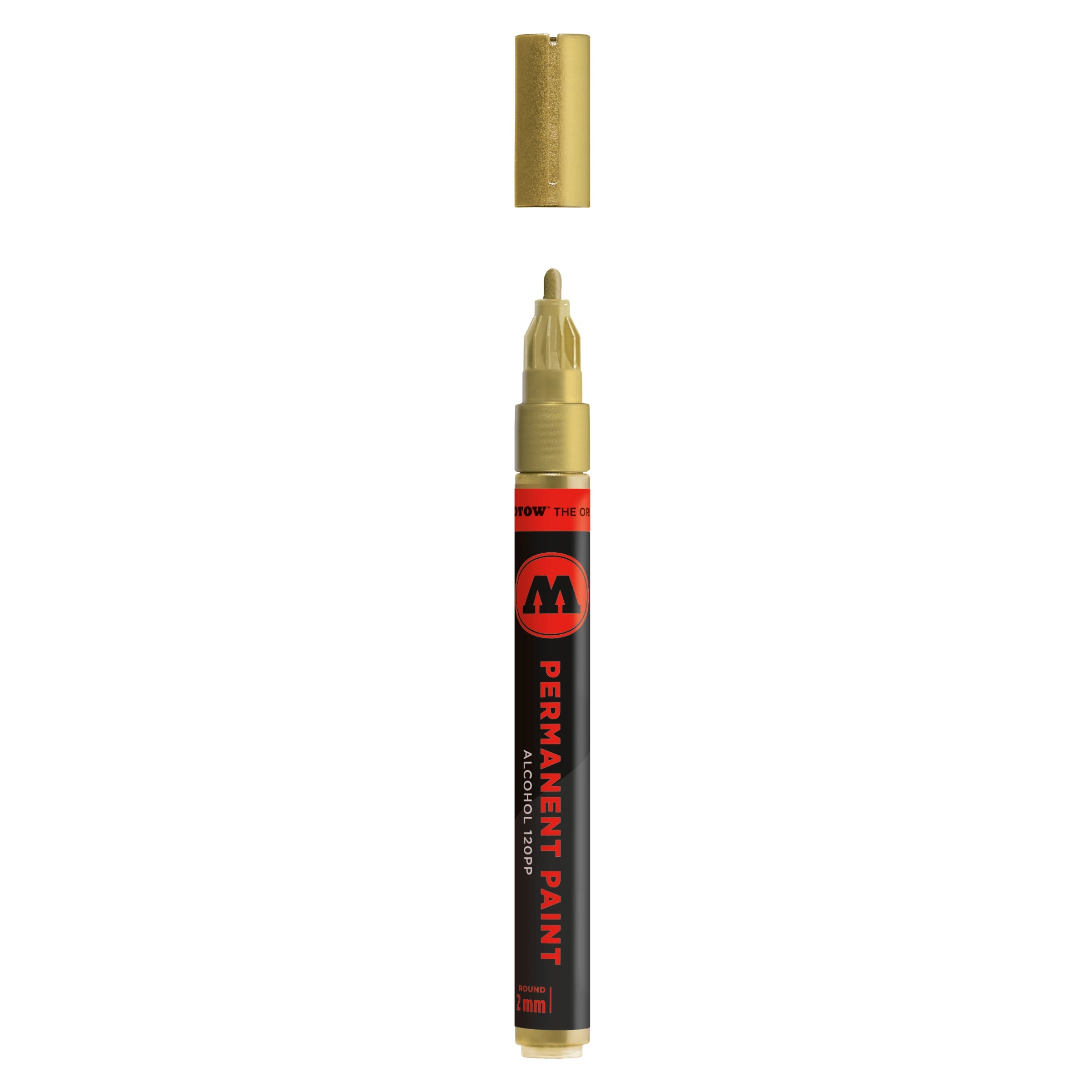 Molotow Permanent Paint 120PP Alcohol Marker (2mm) - Metallic Gold image