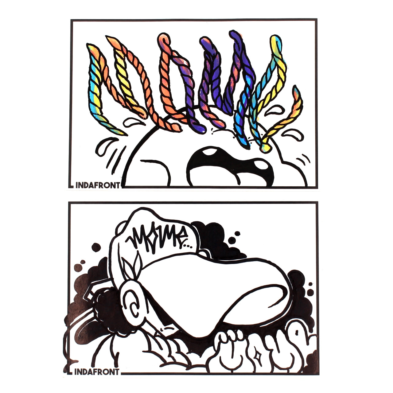 Line Border Stickers Black (50 pcs.) image 1