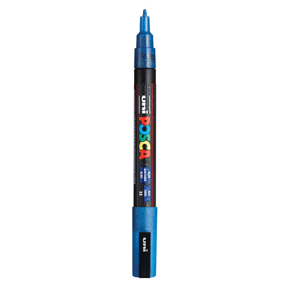 Posca PC-3M Acrylic Marker (Fine) - Glitter Blue image