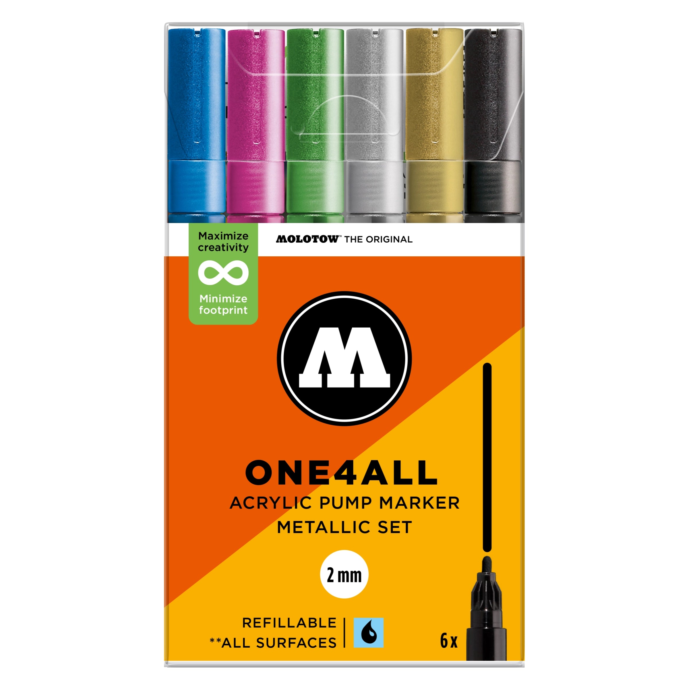 Molotow ONE4ALL 127HS Metallic Set (2mm) (6x) image 0