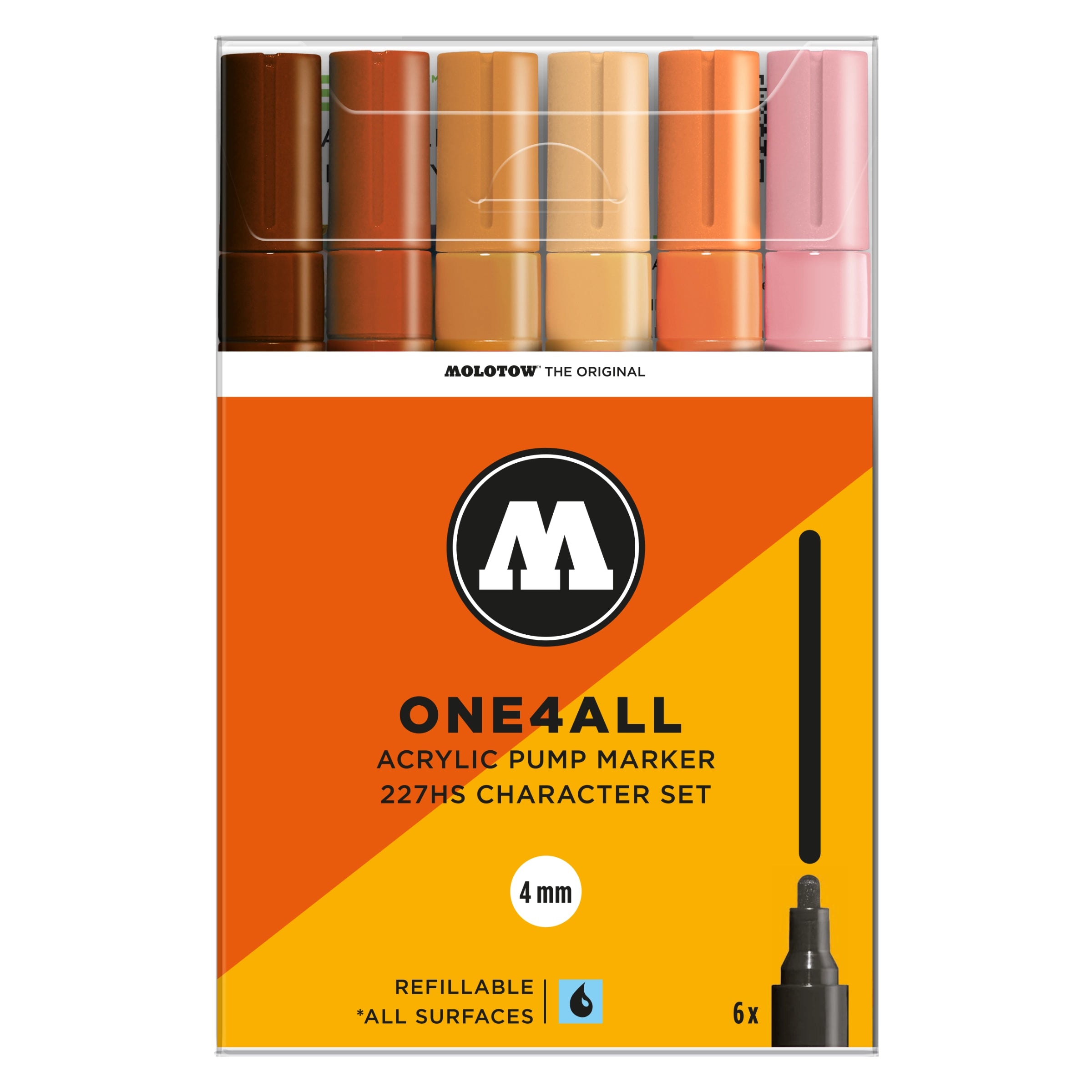 Molotow ONE4ALL 227HS Character Set (4mm) (6x) image 0