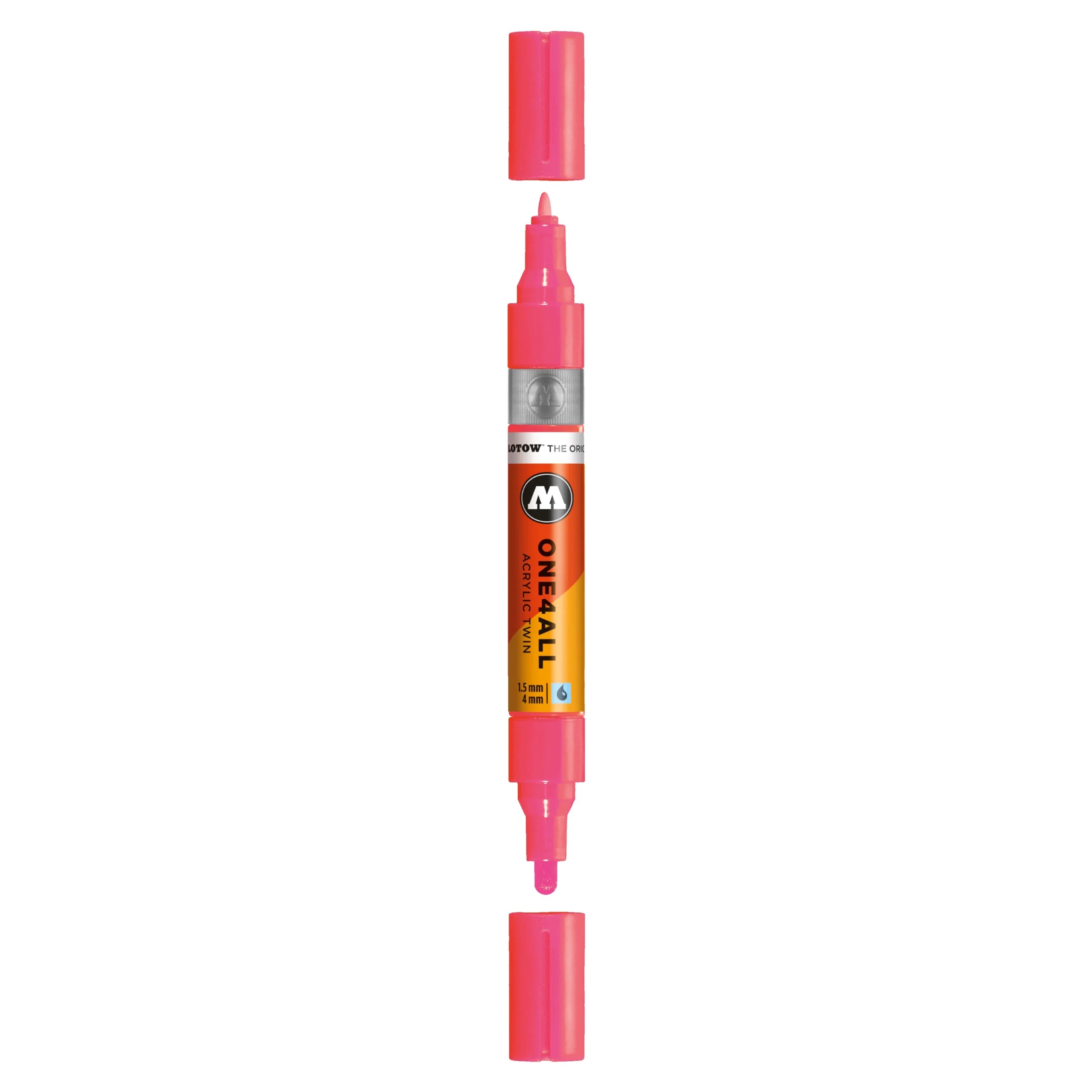 Molotow ONE4ALL Acrylic TWIN Marker (1.5-4mm) - Neon Red Fluo image