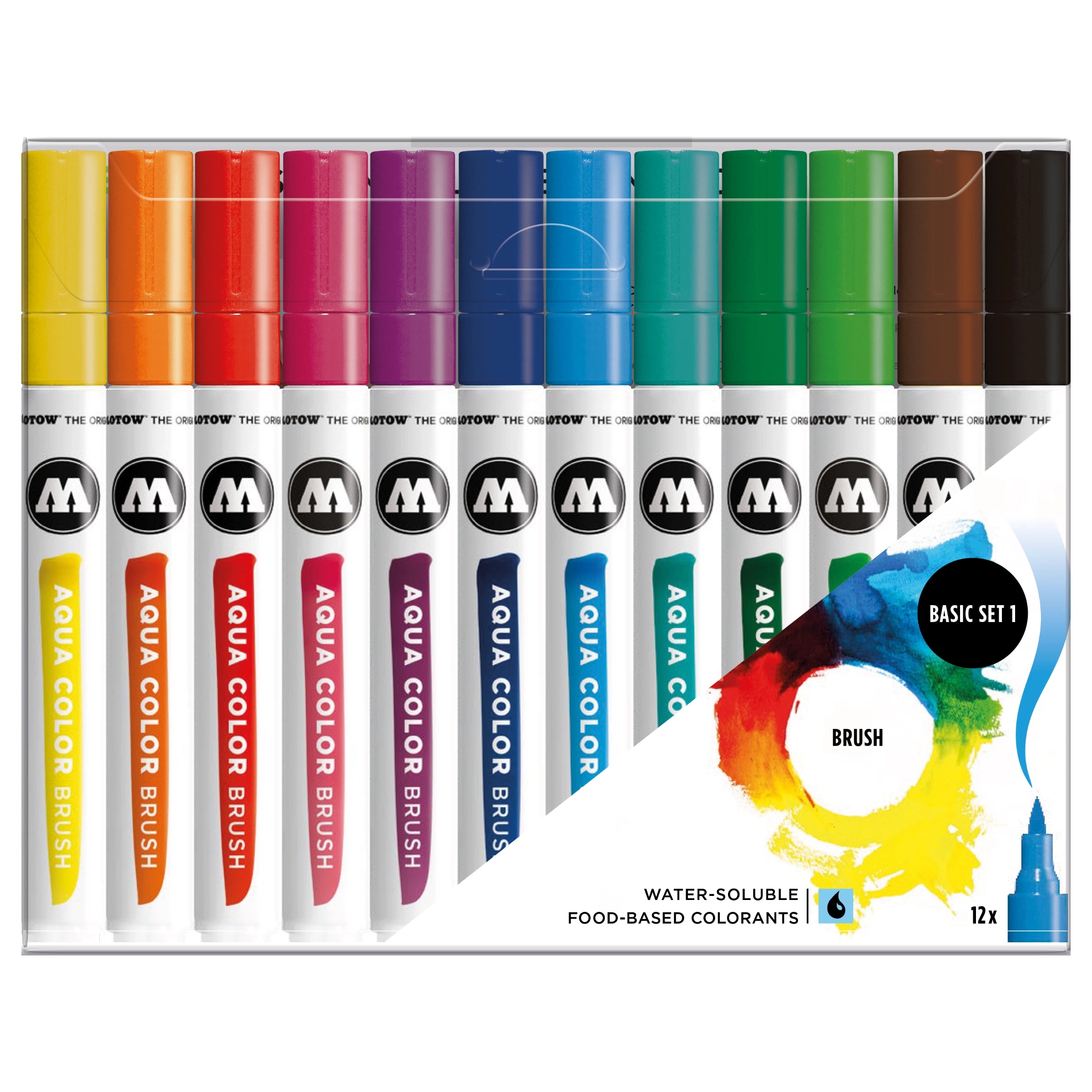 Molotow AQUA COLOR BRUSH Marker Basic Set (12 pcs.) image 0