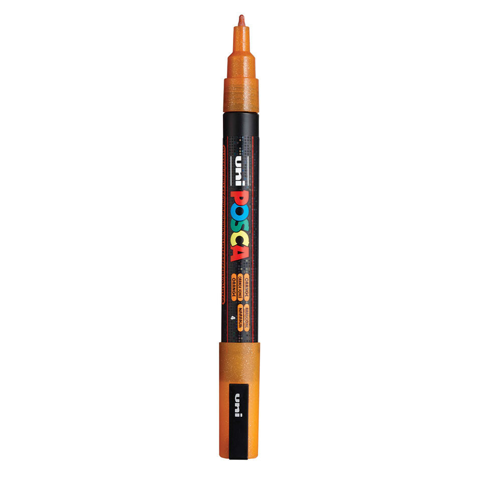 Posca PC-3M Acrylic Marker (Fine) - Glitter Orange image