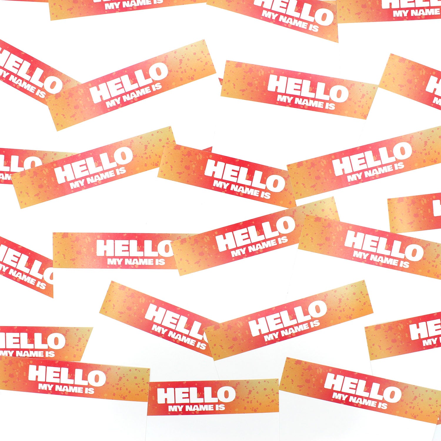 Hello My Name is Stickers Gradient Red (Vinyl) (50 pcs.) image 2