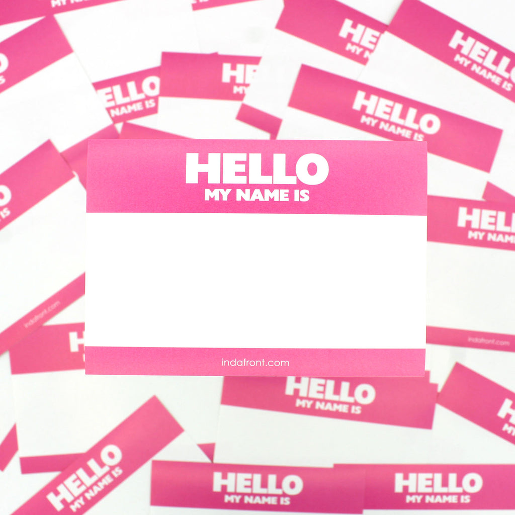 Hello My Name is Stickers Pink (50 pcs.) image 1