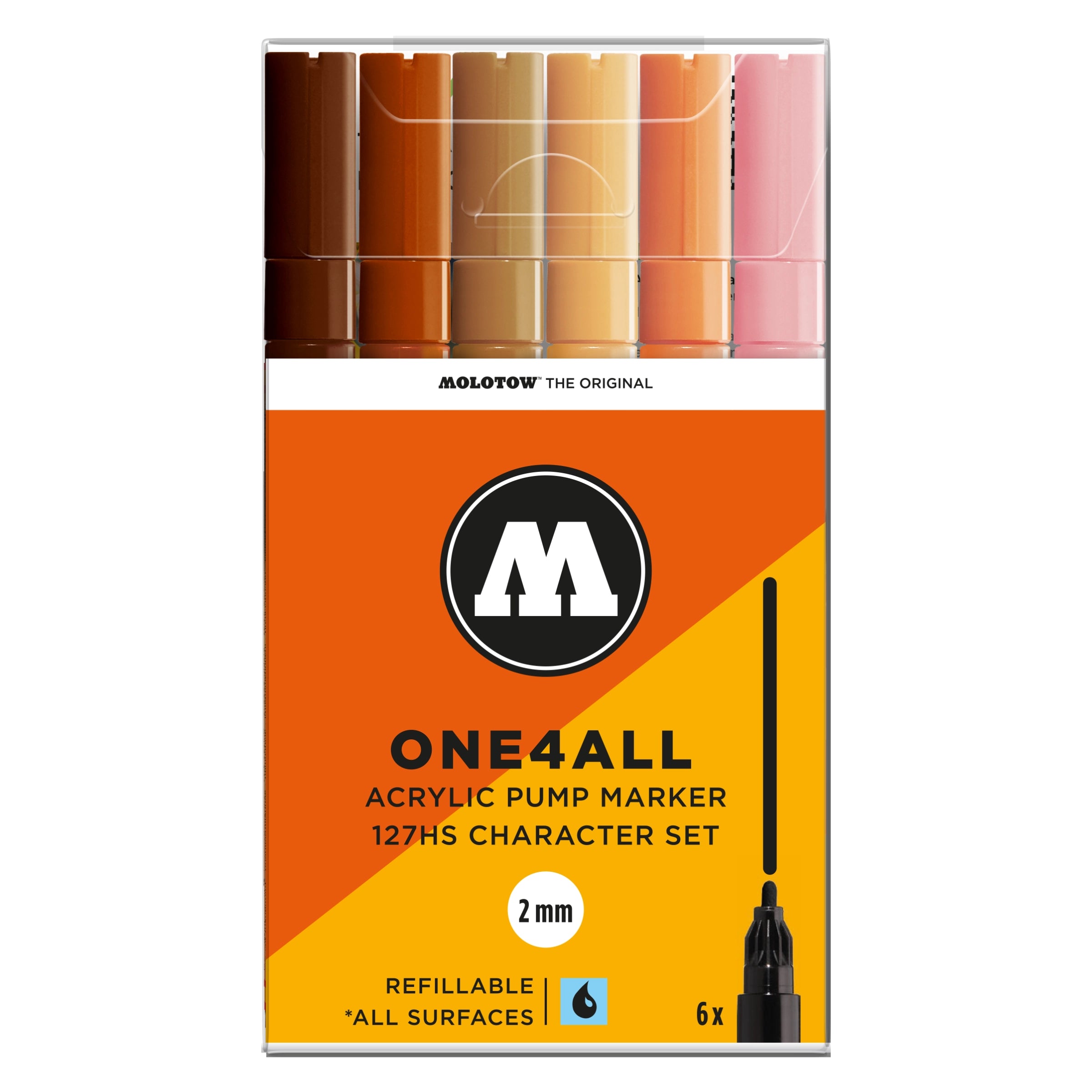 Molotow ONE4ALL 127HS Character Set (2mm) (6x) image 0