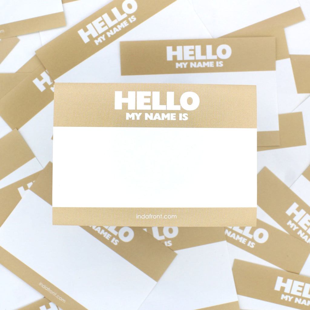Hello My Name is Stickers Beige (50 pcs.) image 2