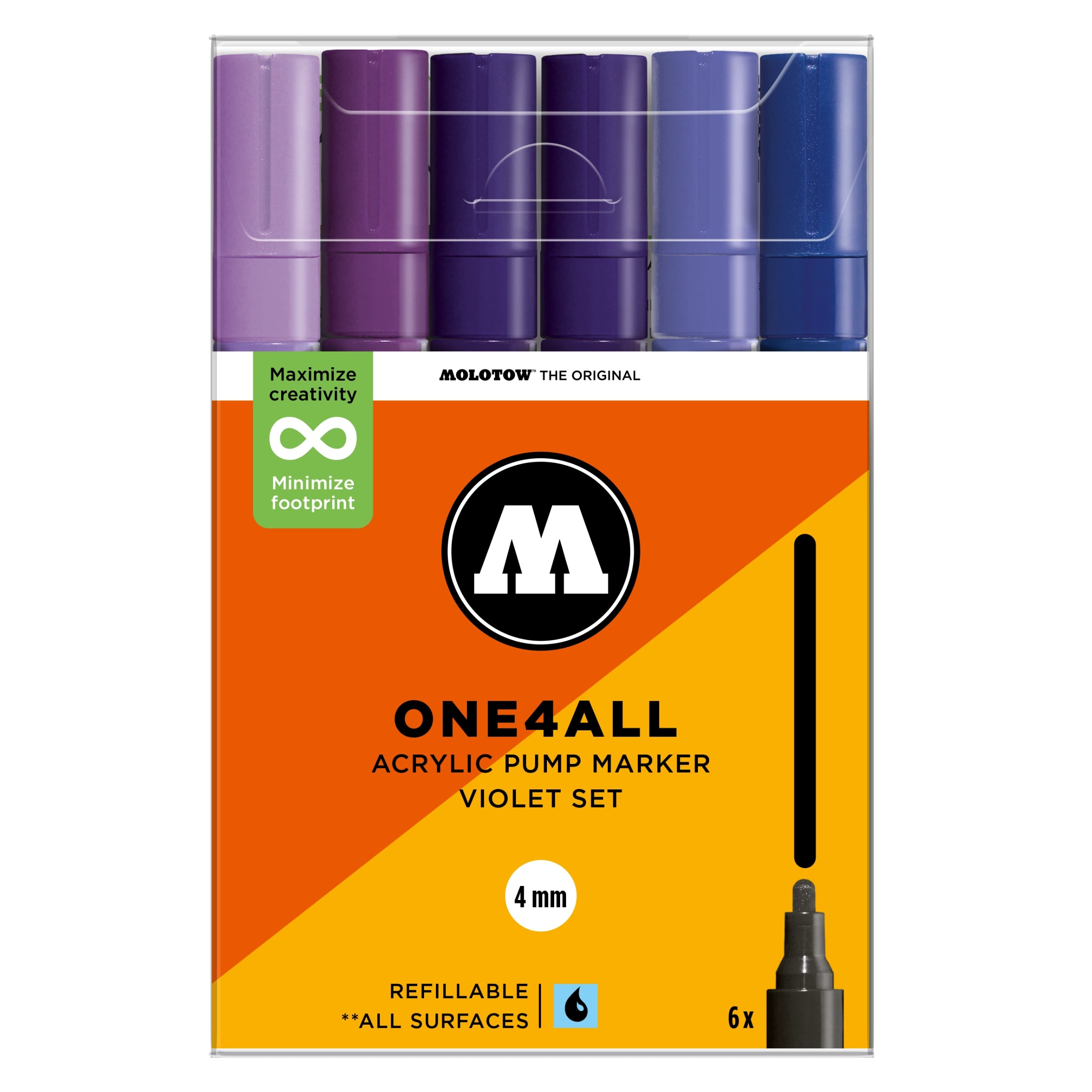 Molotow ONE4ALL 227HS Violet Set (4mm) (6x) image 0