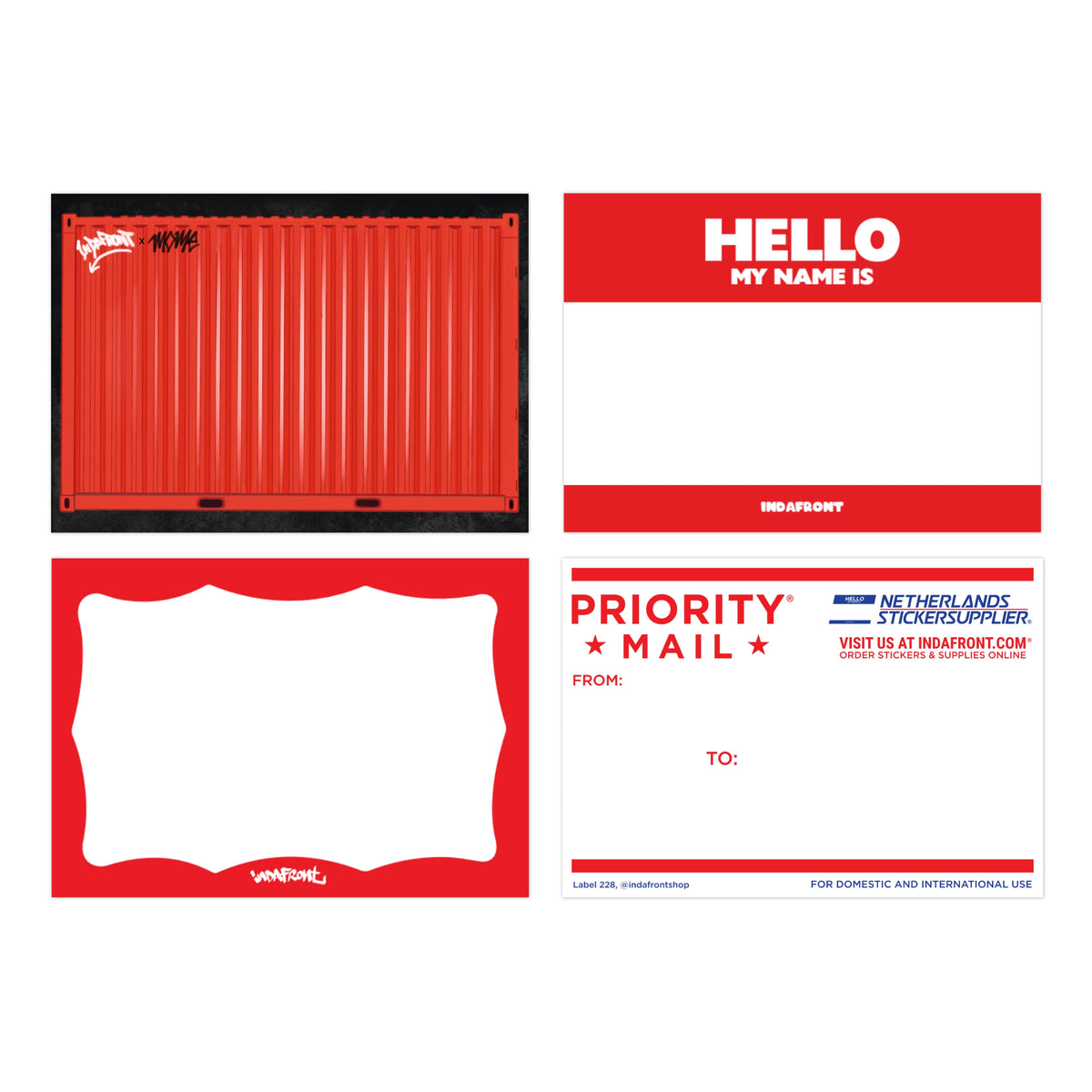 Indafront Stickers Combi Pack - Red
