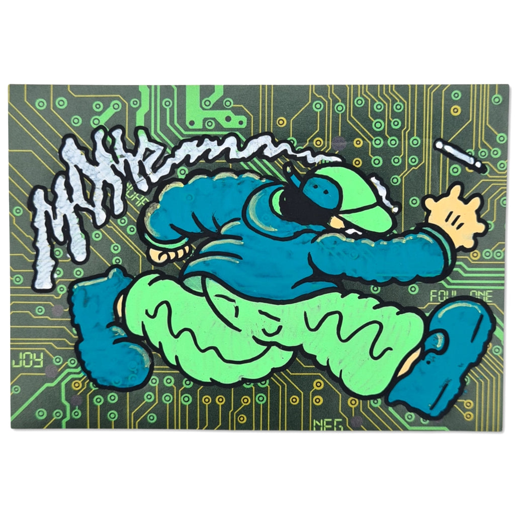 Mome Runner Boy Hand-Drawn Sticker - Circuit Board