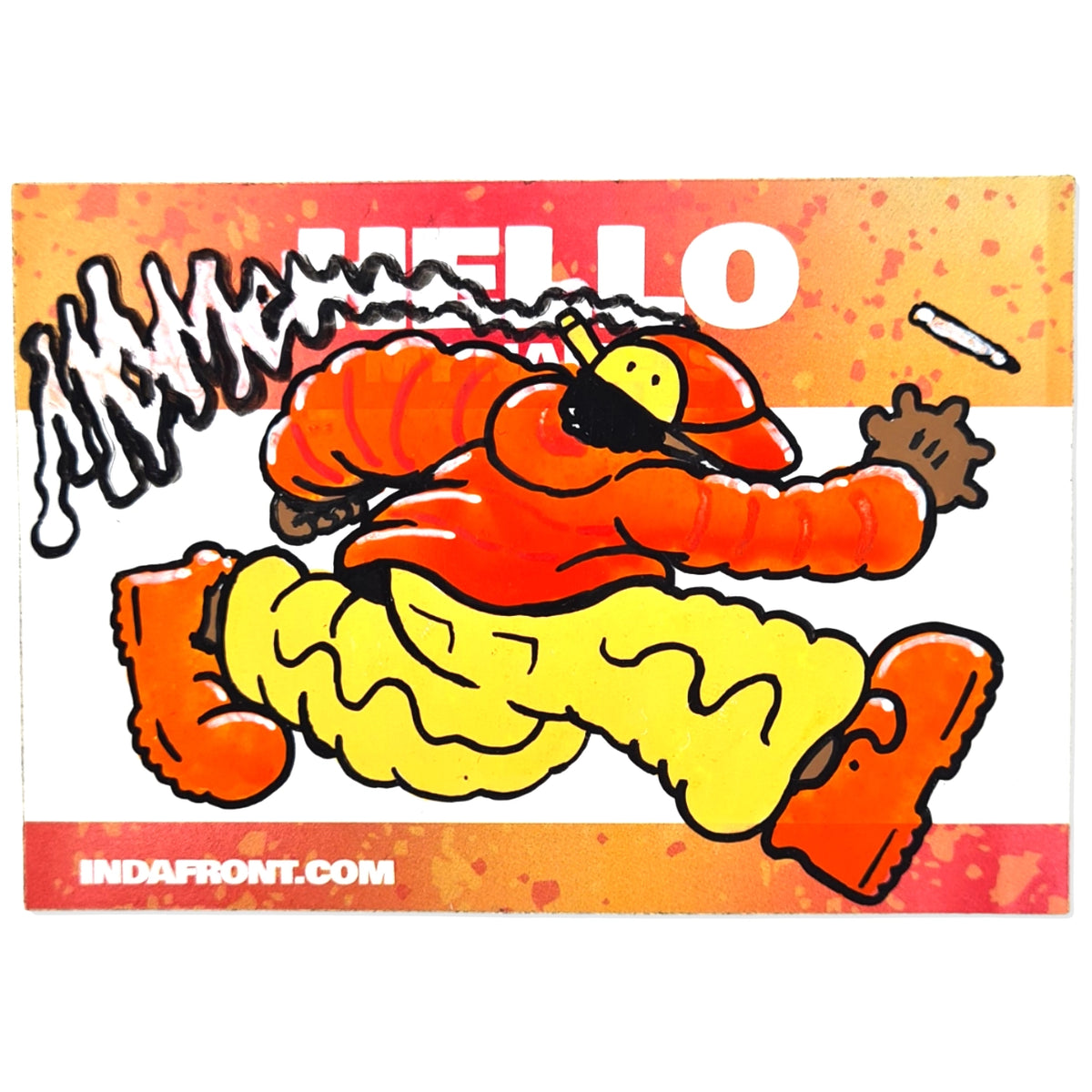 Mome Runner Boy Hand-Drawn Sticker - Gradient Red Vinyl