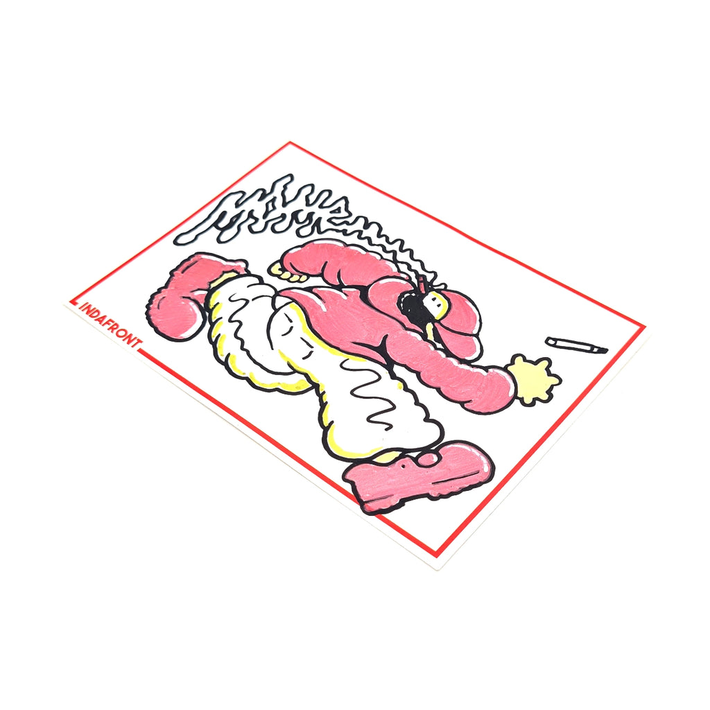 Mome Runner Boy Hand-Drawn Sticker - Line Border Red