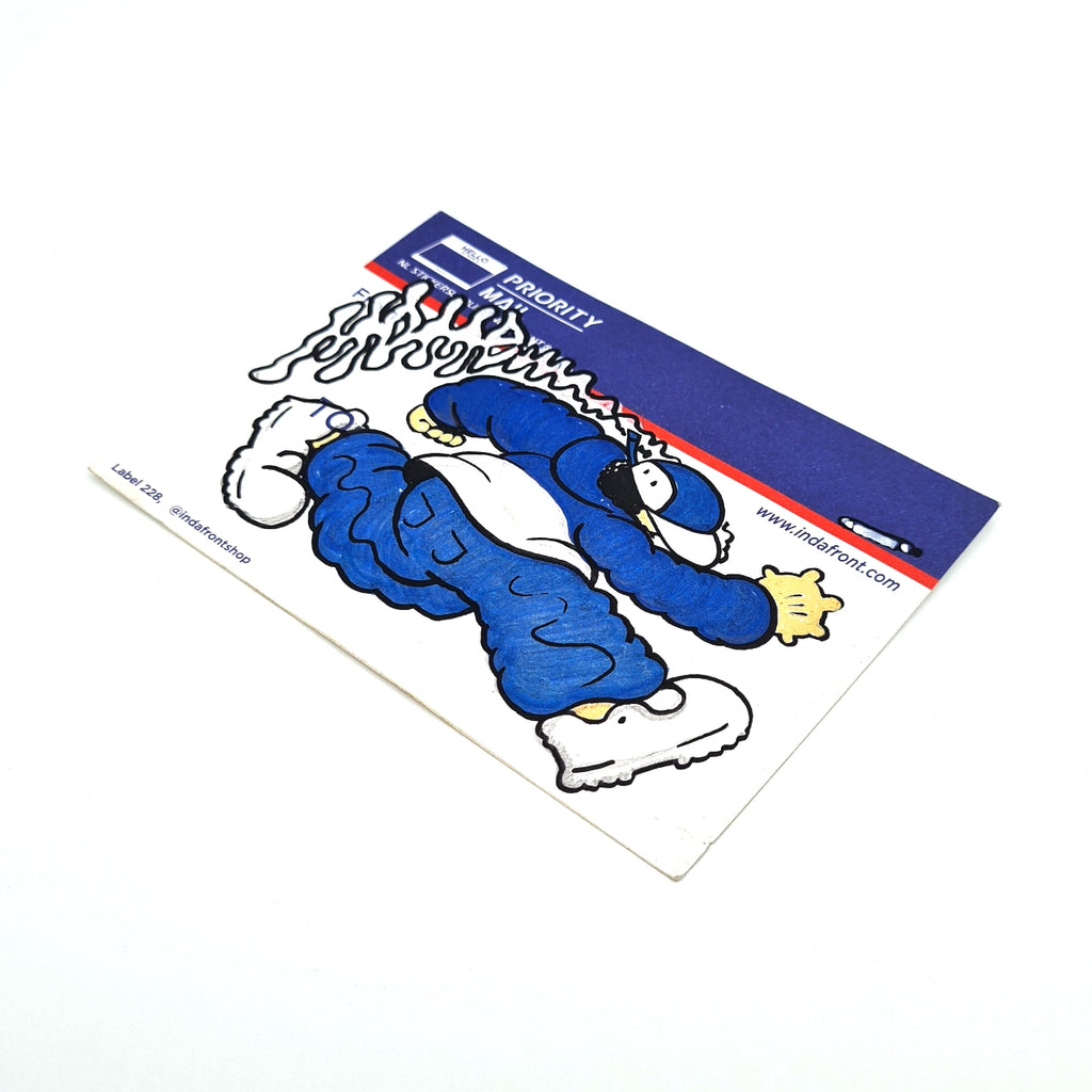 Mome Runner Boy Hand-Drawn Sticker - Priority Mail Blue Top Matte