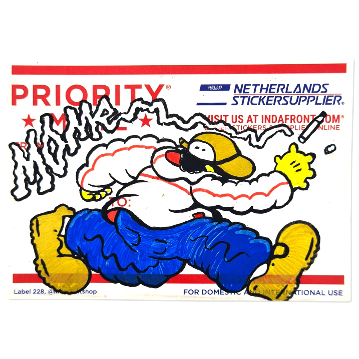 Mome Runner Boy Hand-Drawn Sticker - Priority Mail Matte