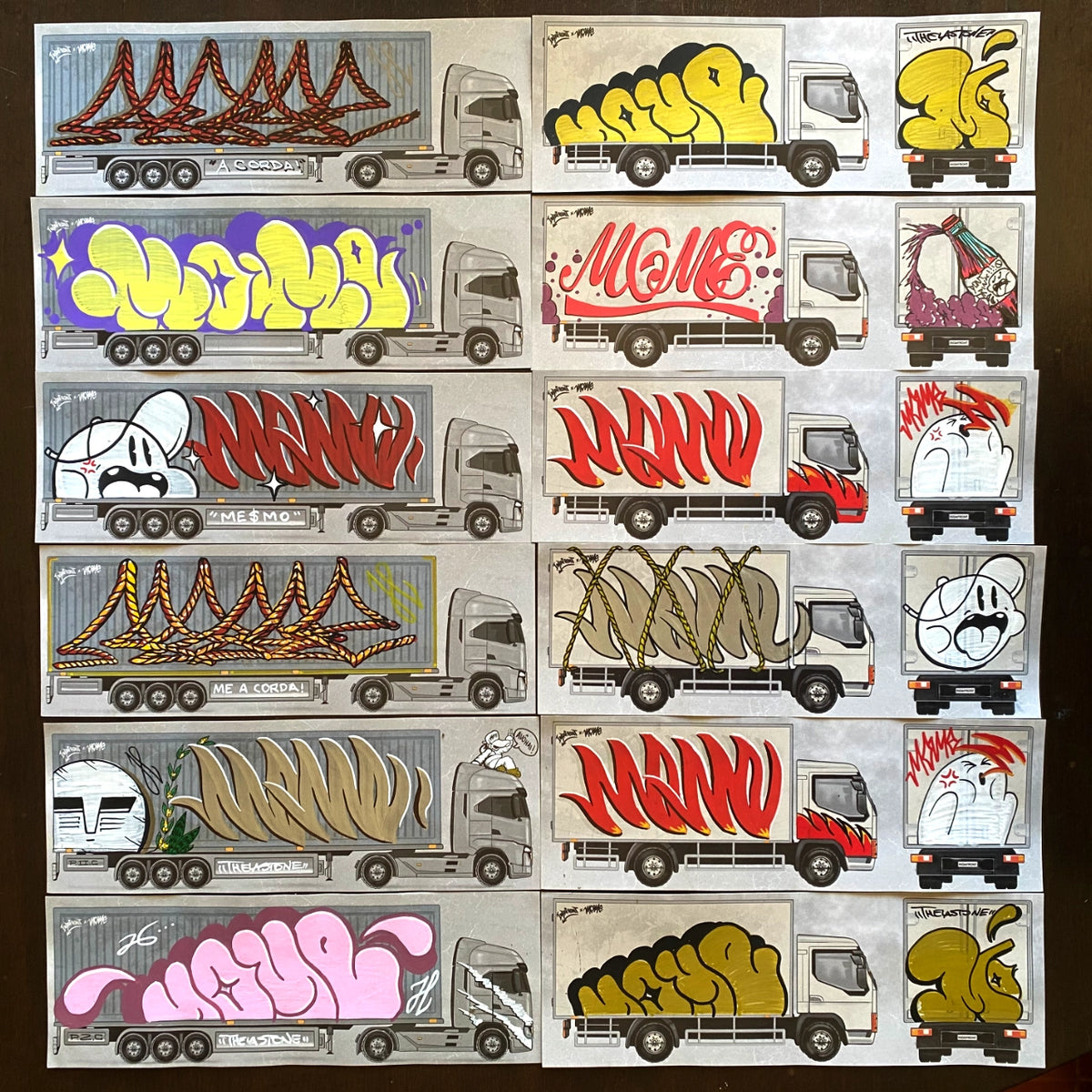 Mome on Blue and Box Truck Stickers