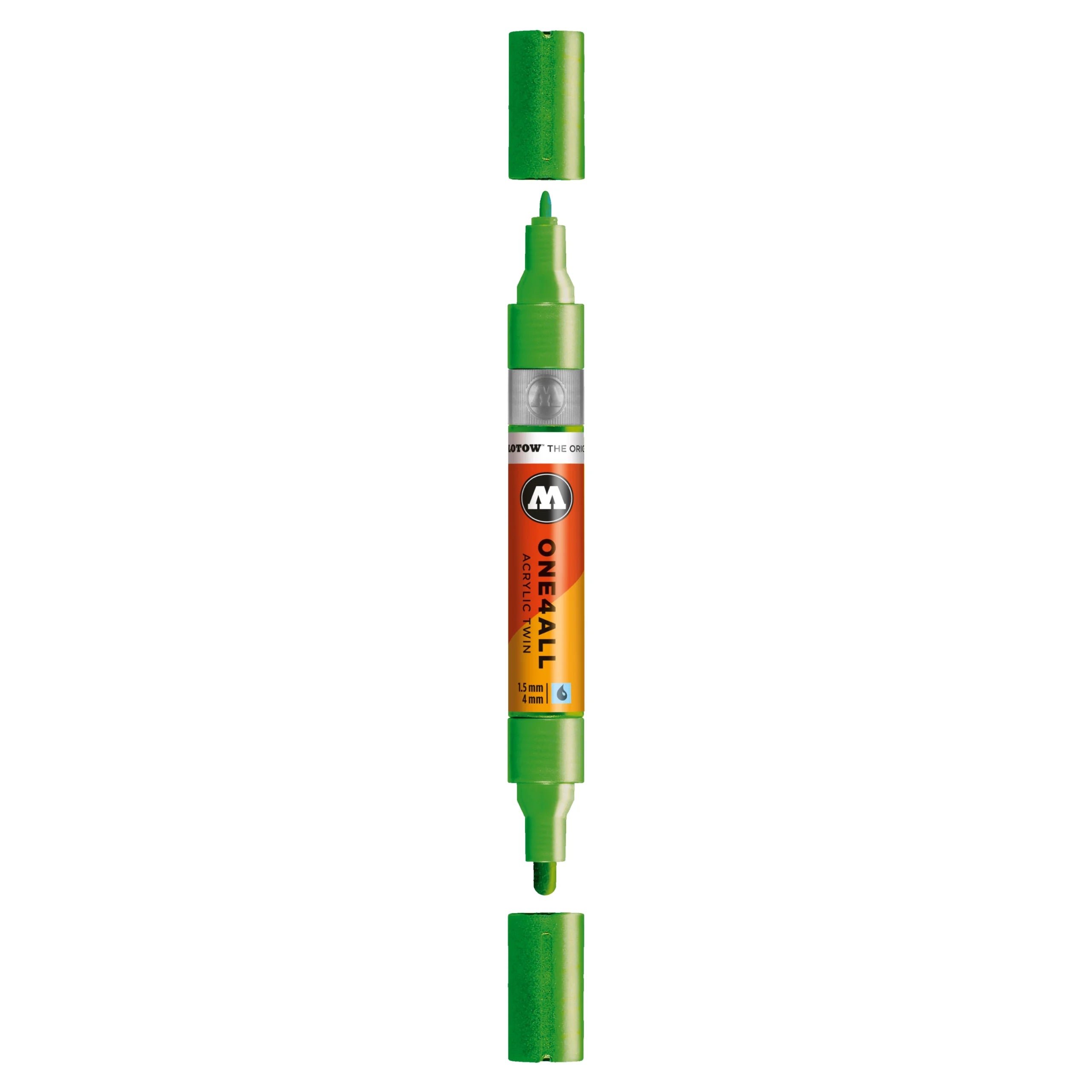 Molotow ONE4ALL Acrylic TWIN Marker (1.5-4mm) - Metallic Light Green image