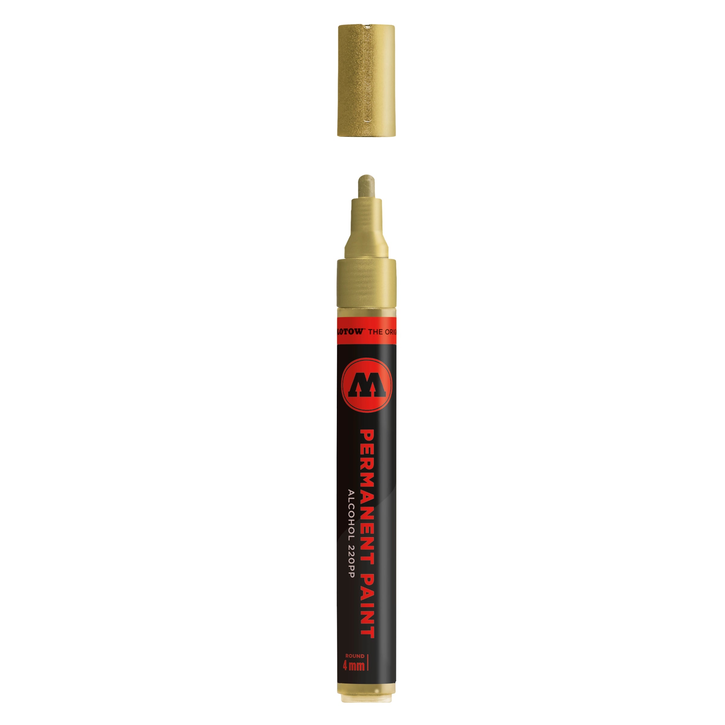 Molotow Permanent Paint 220PP Alcohol Marker (4mm) - Metallic Gold image
