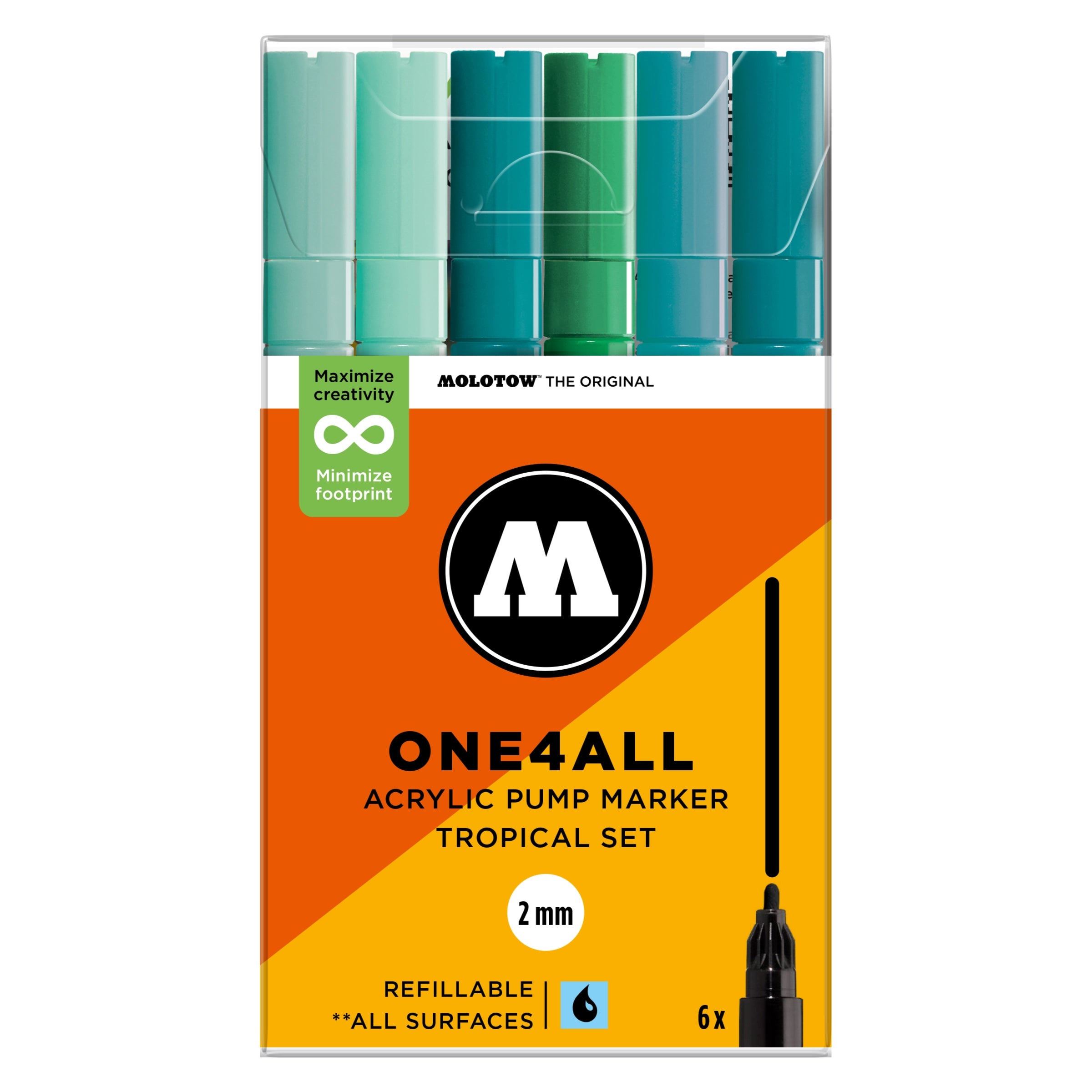Molotow ONE4ALL 127HS Tropical Set (2mm) (6x) image 0