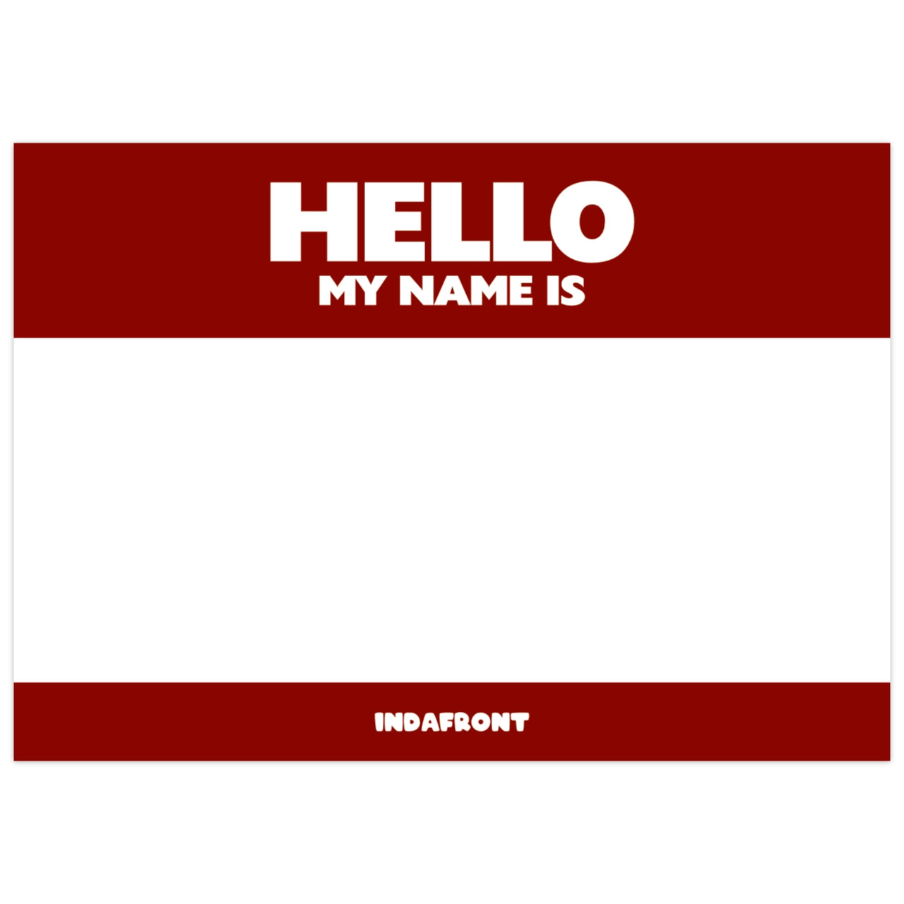 Hello My Name is Stickers Burgundy Red (50 pcs.) image 0