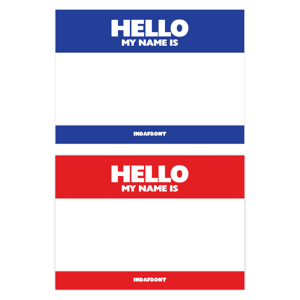 Hello My Name is Stickers Blue & Red Vinyl Mix (50 pcs.) image 0