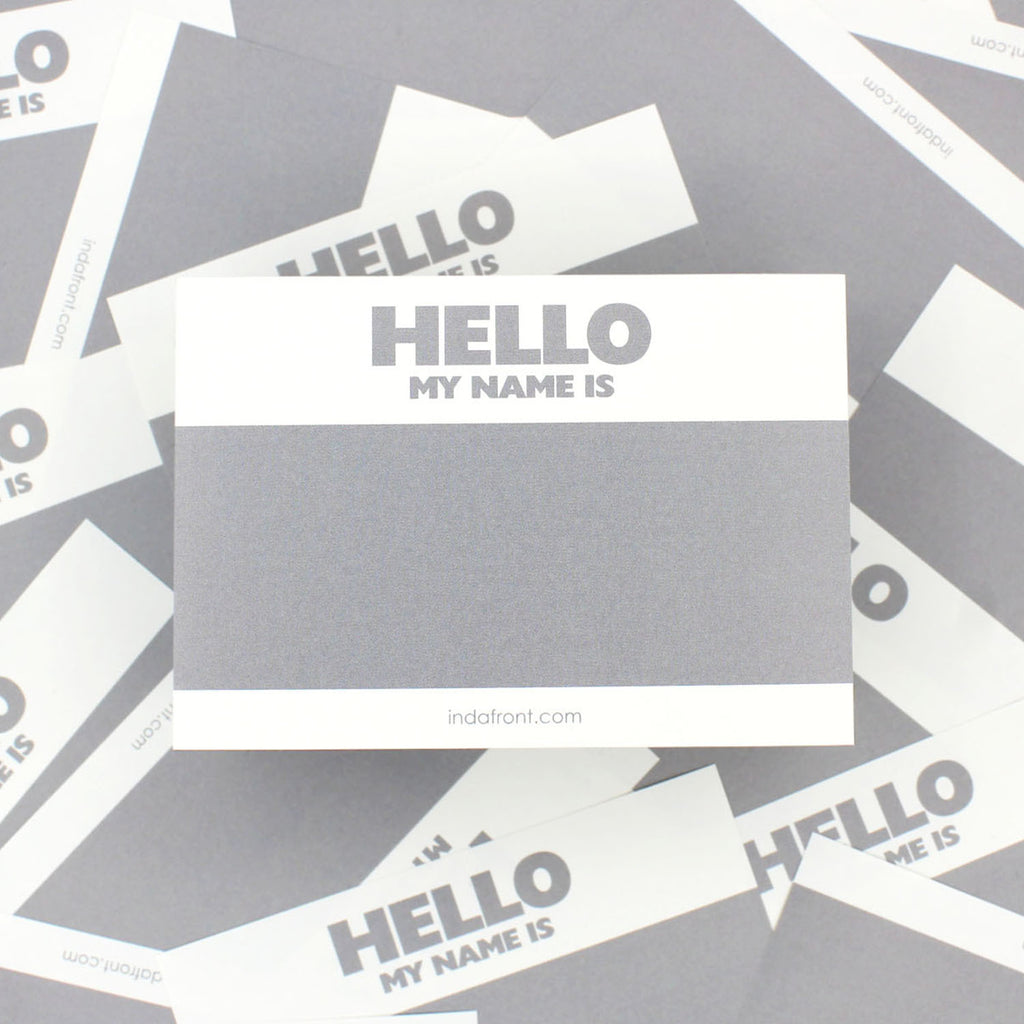 Hello My Name is Stickers Grey Inverted (50 pcs.) image 2