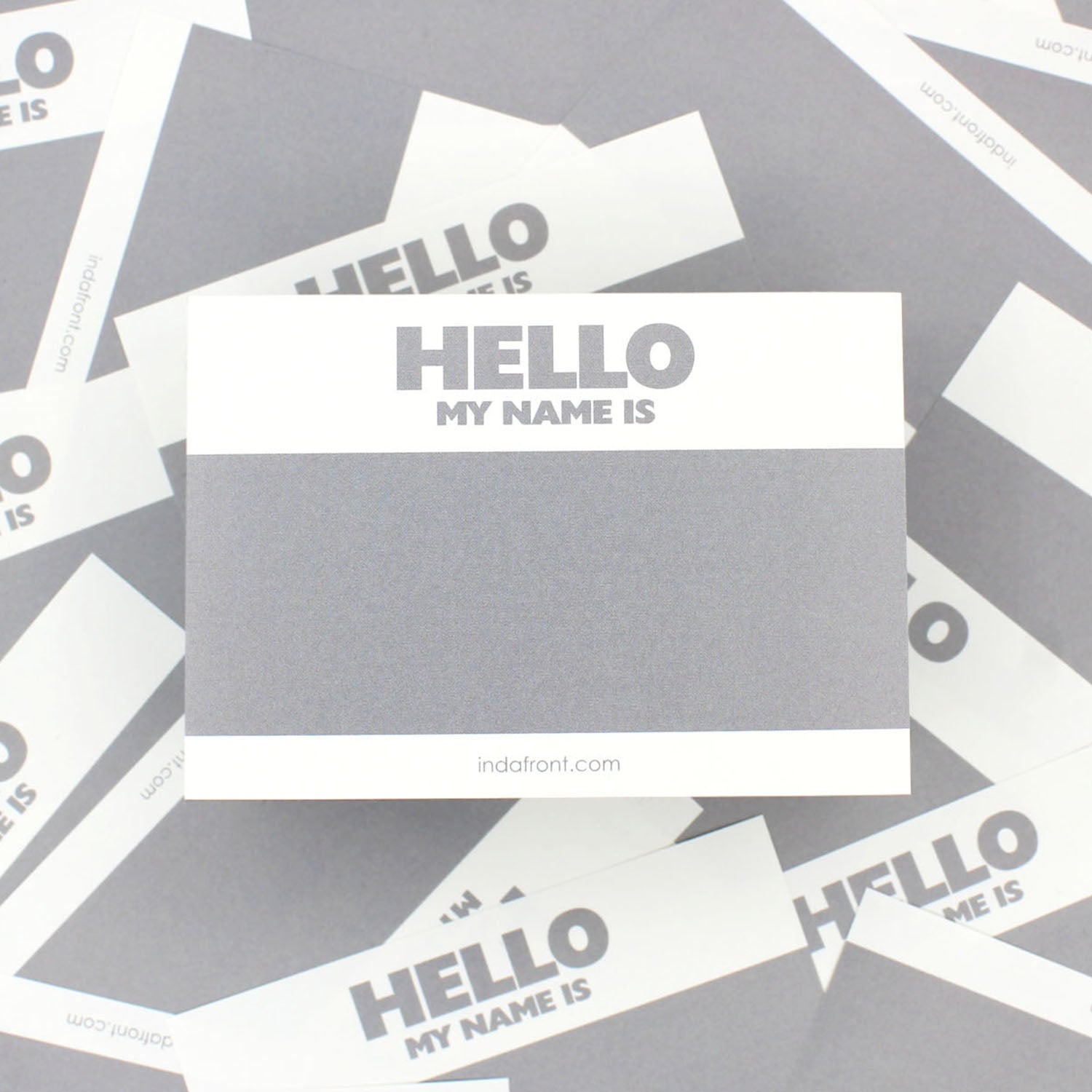 Hello My Name is Stickers Grey Inverted (50 pcs.) image 2