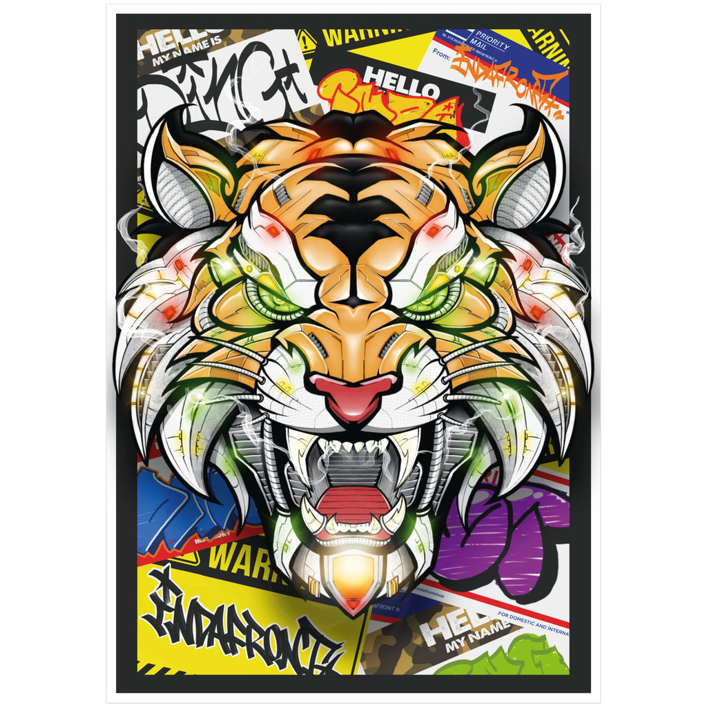 Cyber Tiger Print by Ding (A4) image 0
