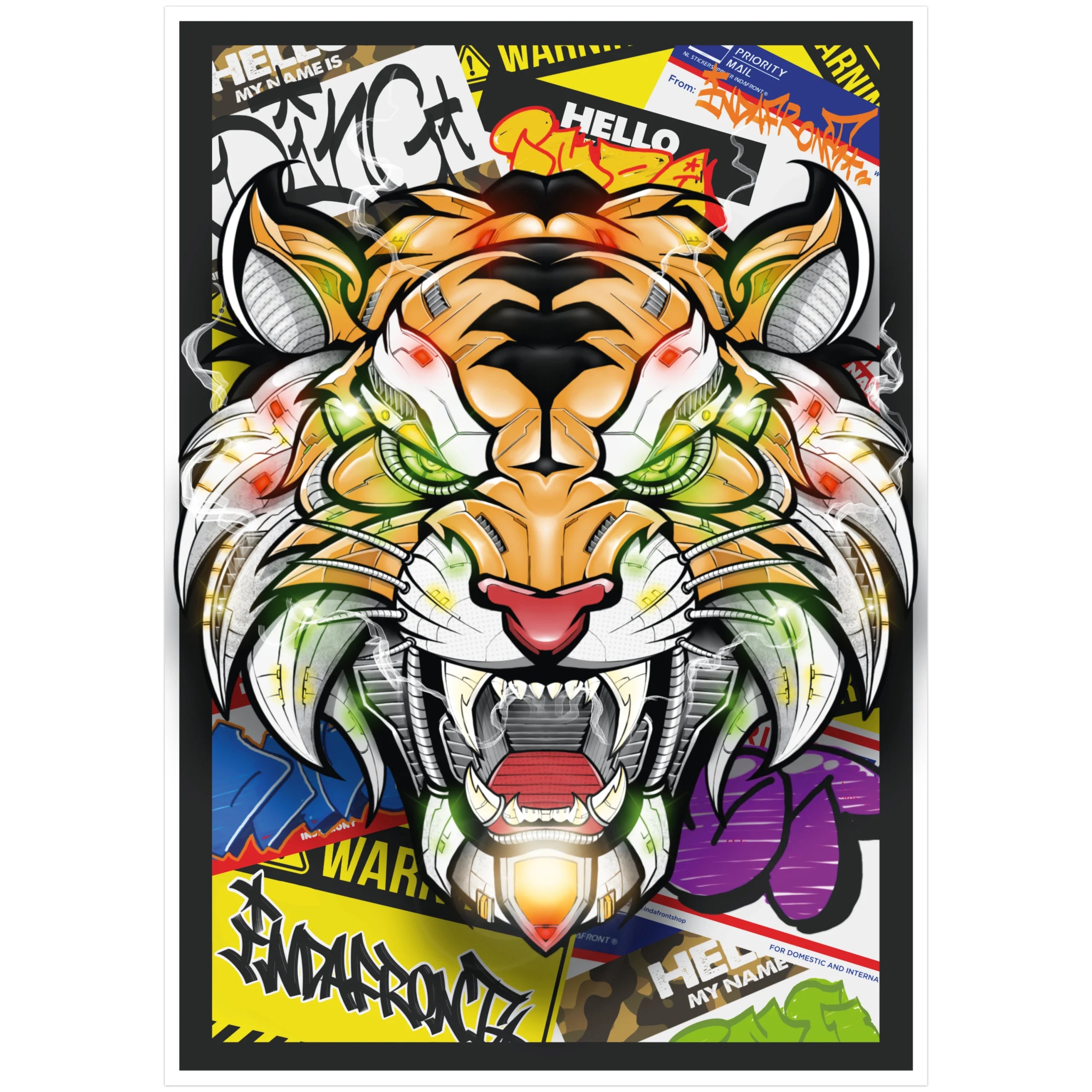 Cyber Tiger Print by Ding (A4) image 0