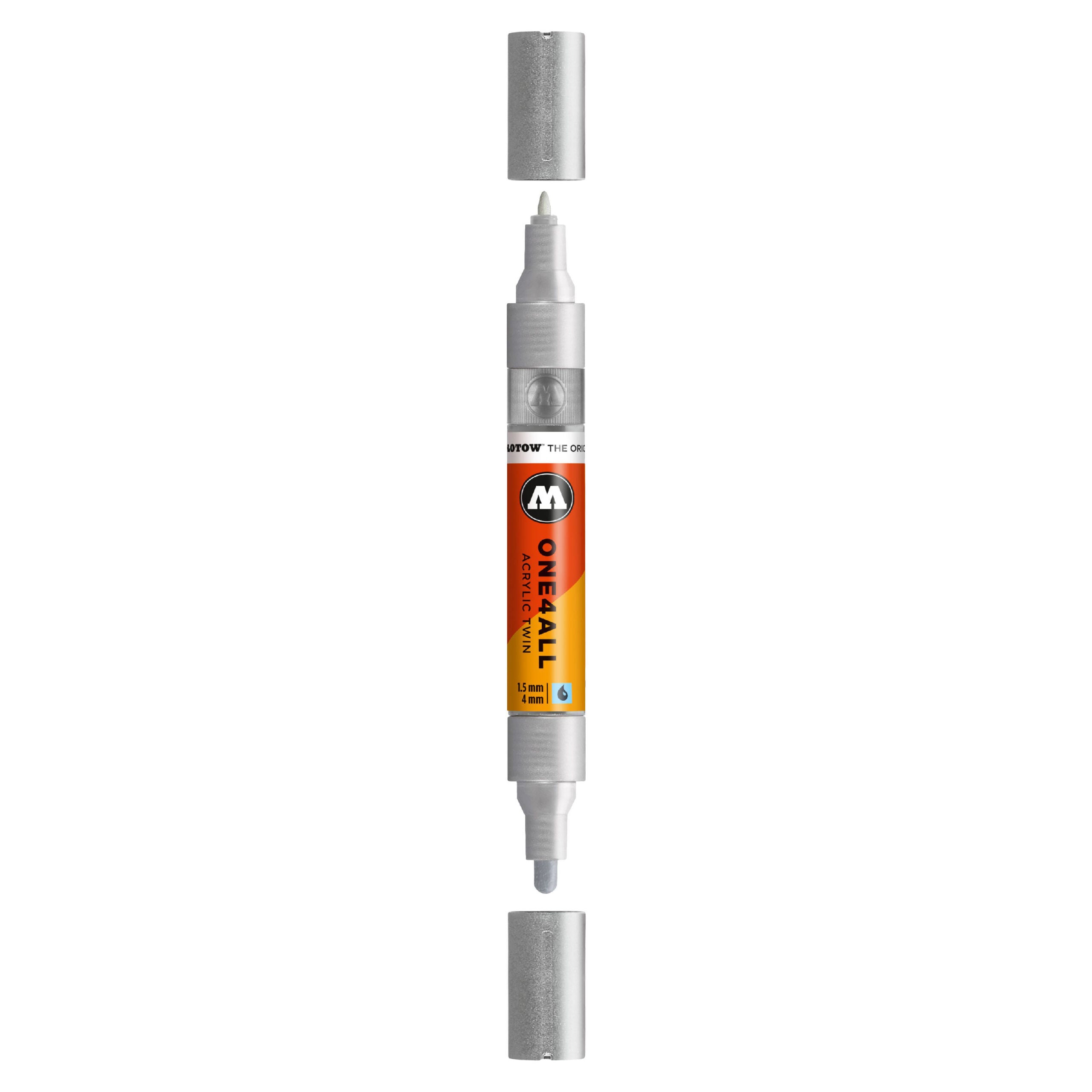Molotow ONE4ALL Acrylic TWIN Marker (1.5-4mm) - Silver image