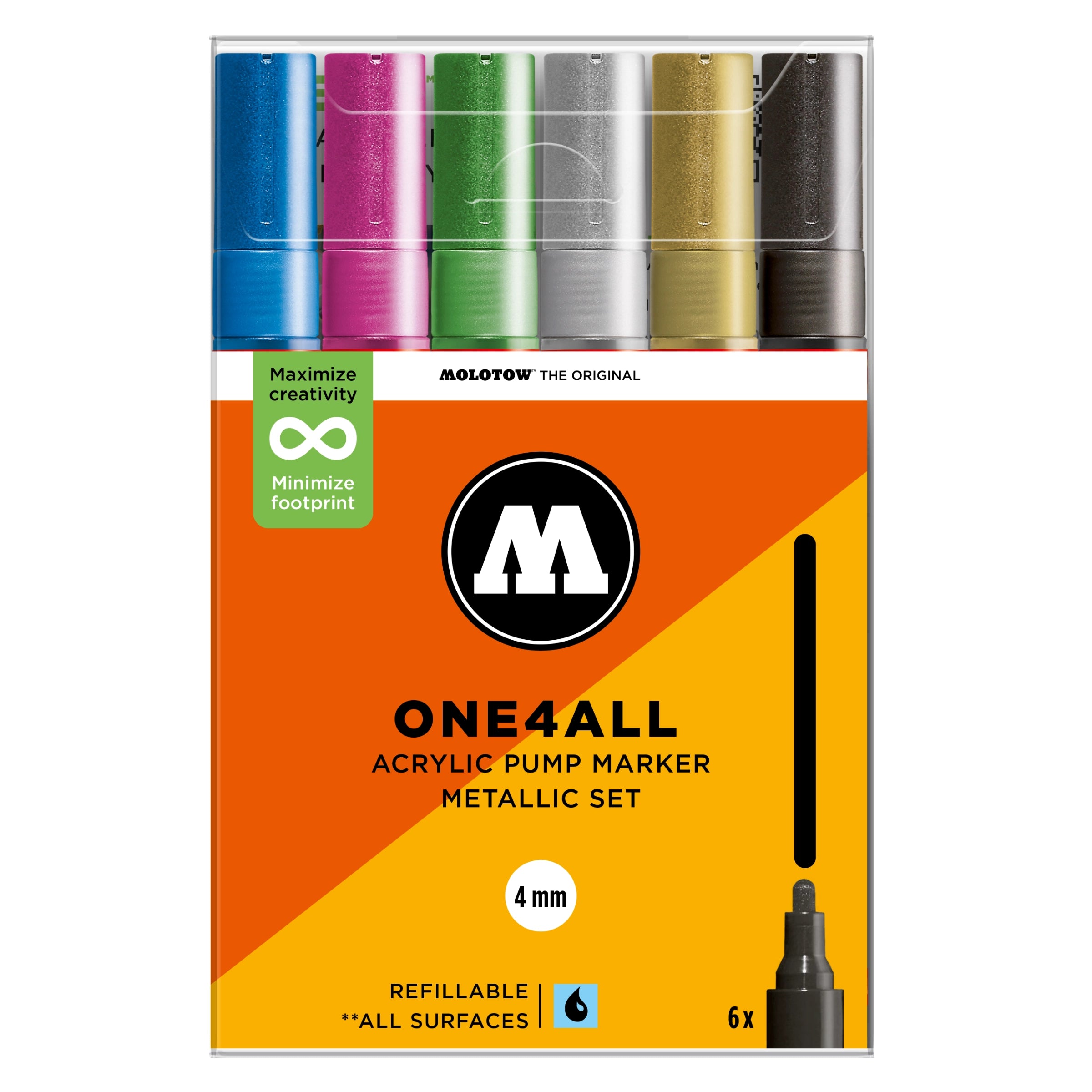 Molotow ONE4ALL 227HS Metallic Set (4mm) (6x) image 0