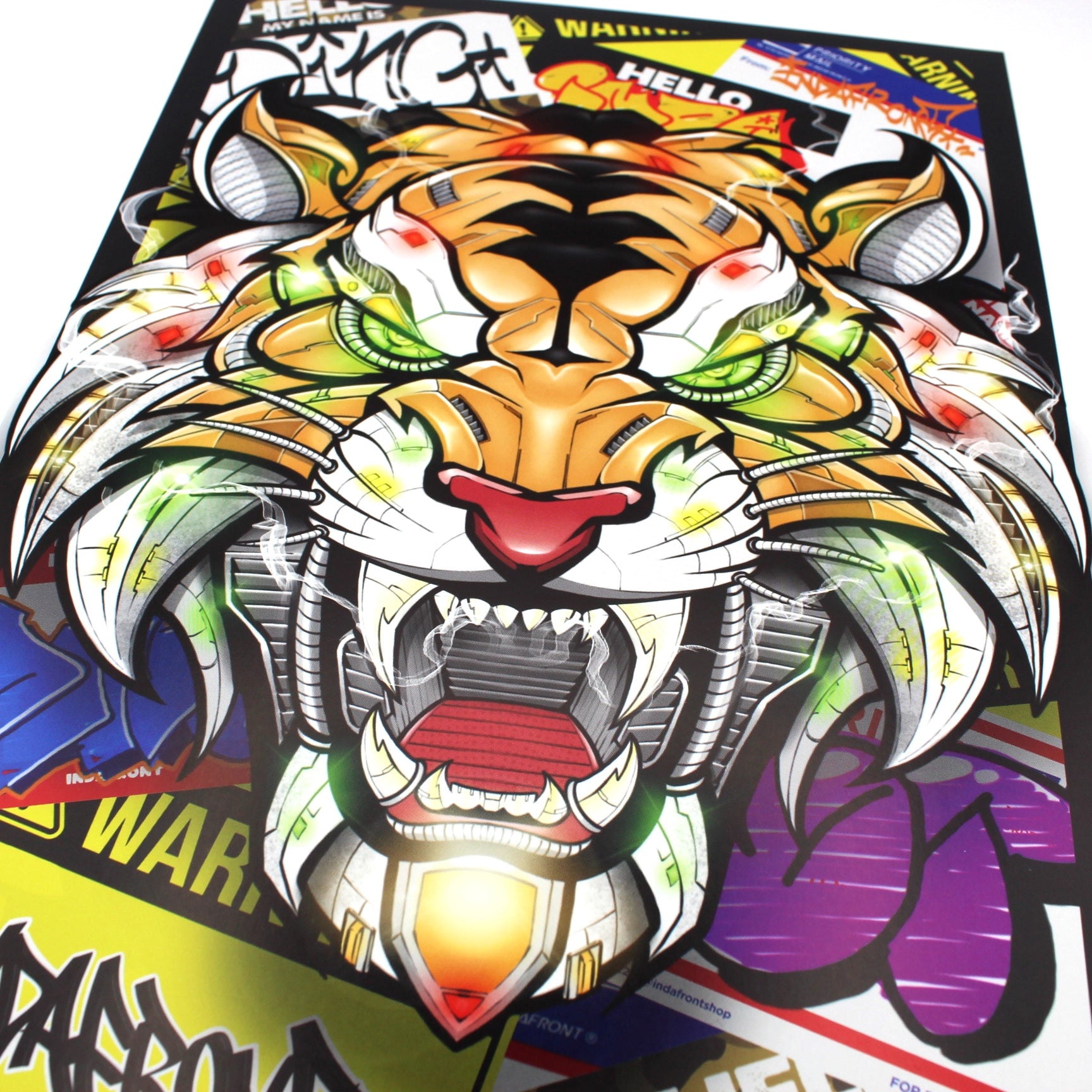 Cyber Tiger Print by Ding (A4) image 3