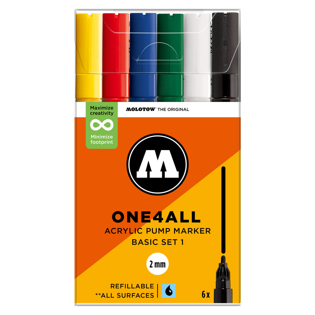 Molotow ONE4ALL 127HS Basic Set (2mm) (6x) image 0