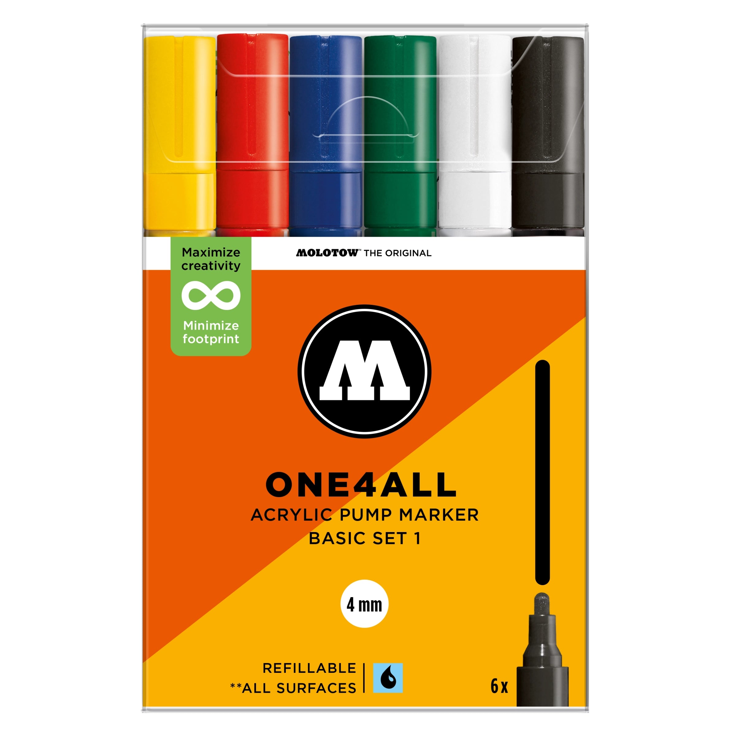 Molotow ONE4ALL 227HS Basic Set (4mm) (6x) image 0