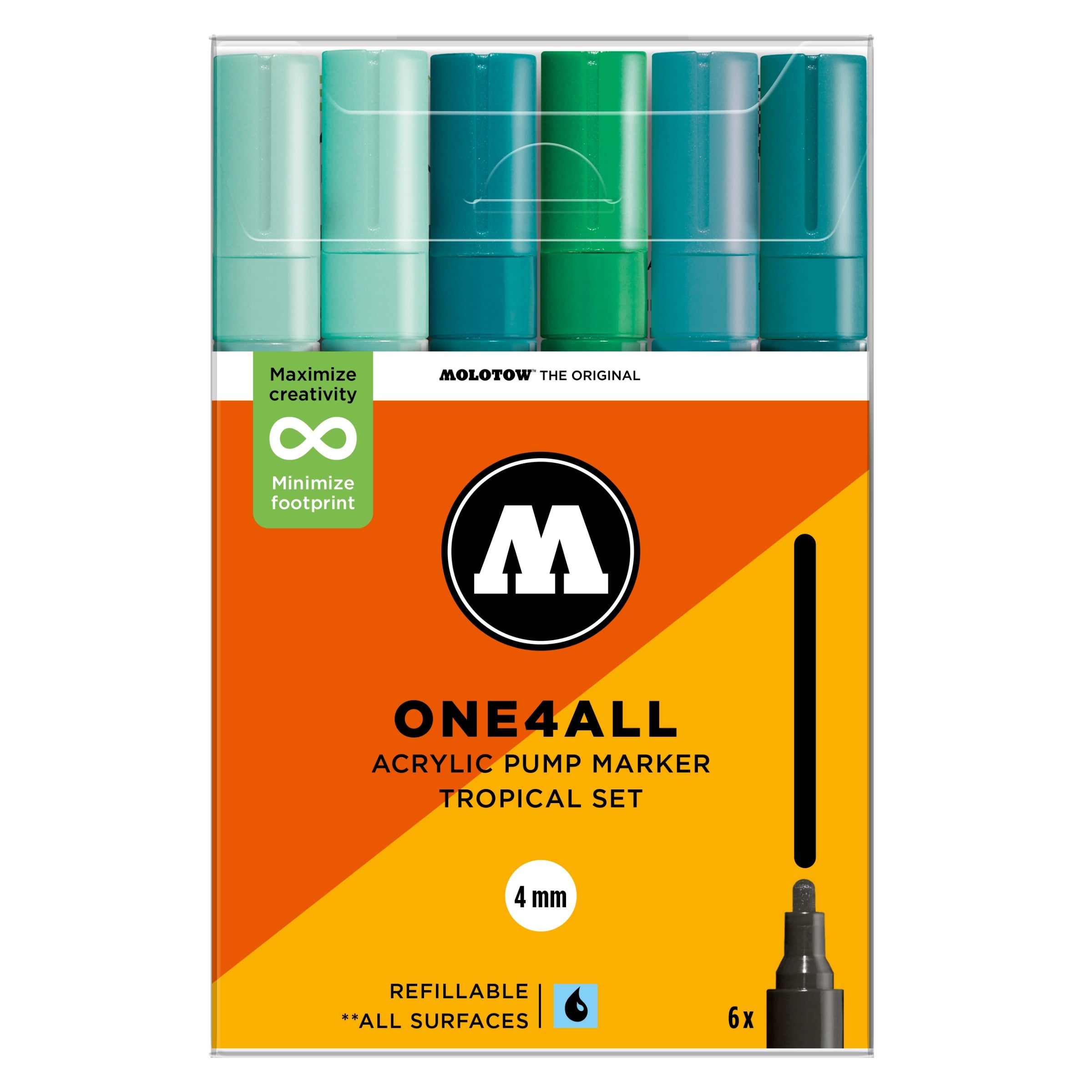 Molotow ONE4ALL 227HS Tropical Set (4mm) (6x) image 0