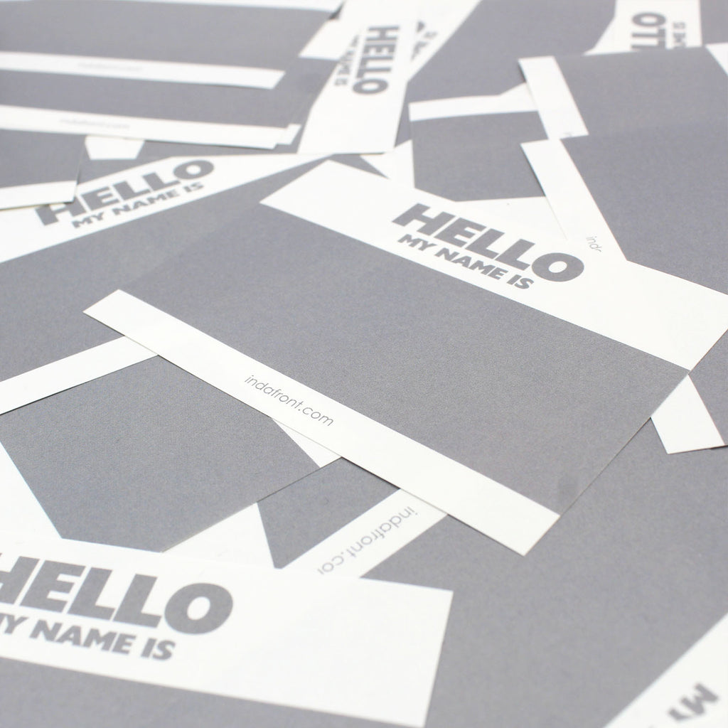 Hello My Name is Stickers Grey Inverted (50 pcs.) image 3