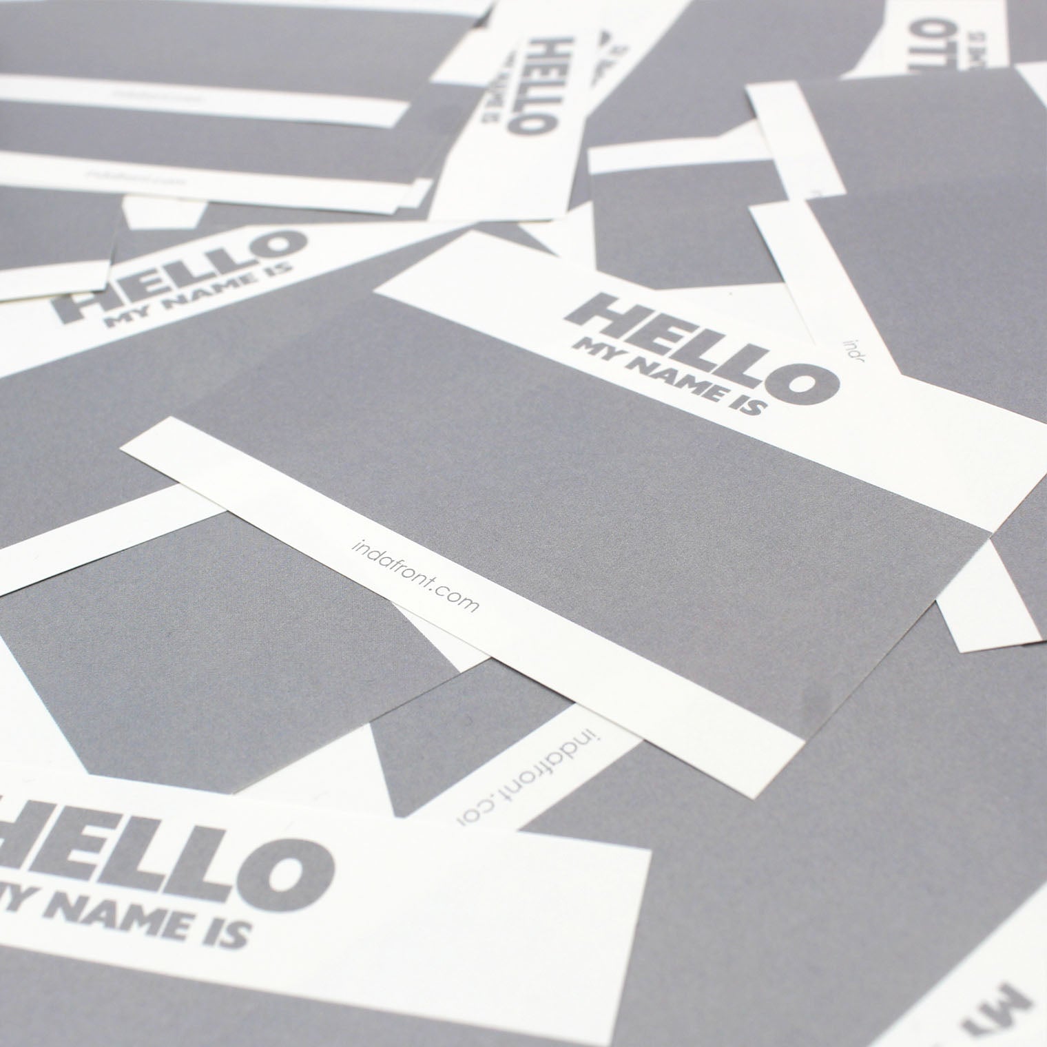 Hello My Name is Stickers Grey Inverted (50 pcs.) image 3