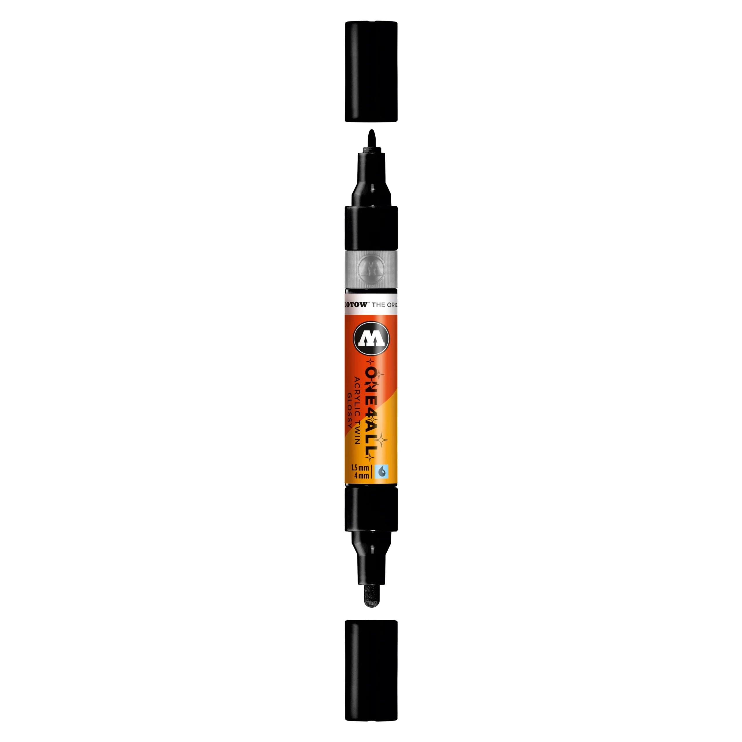 Molotow ONE4ALL Acrylic TWIN Marker (1.5-4mm) - Glossy Black image